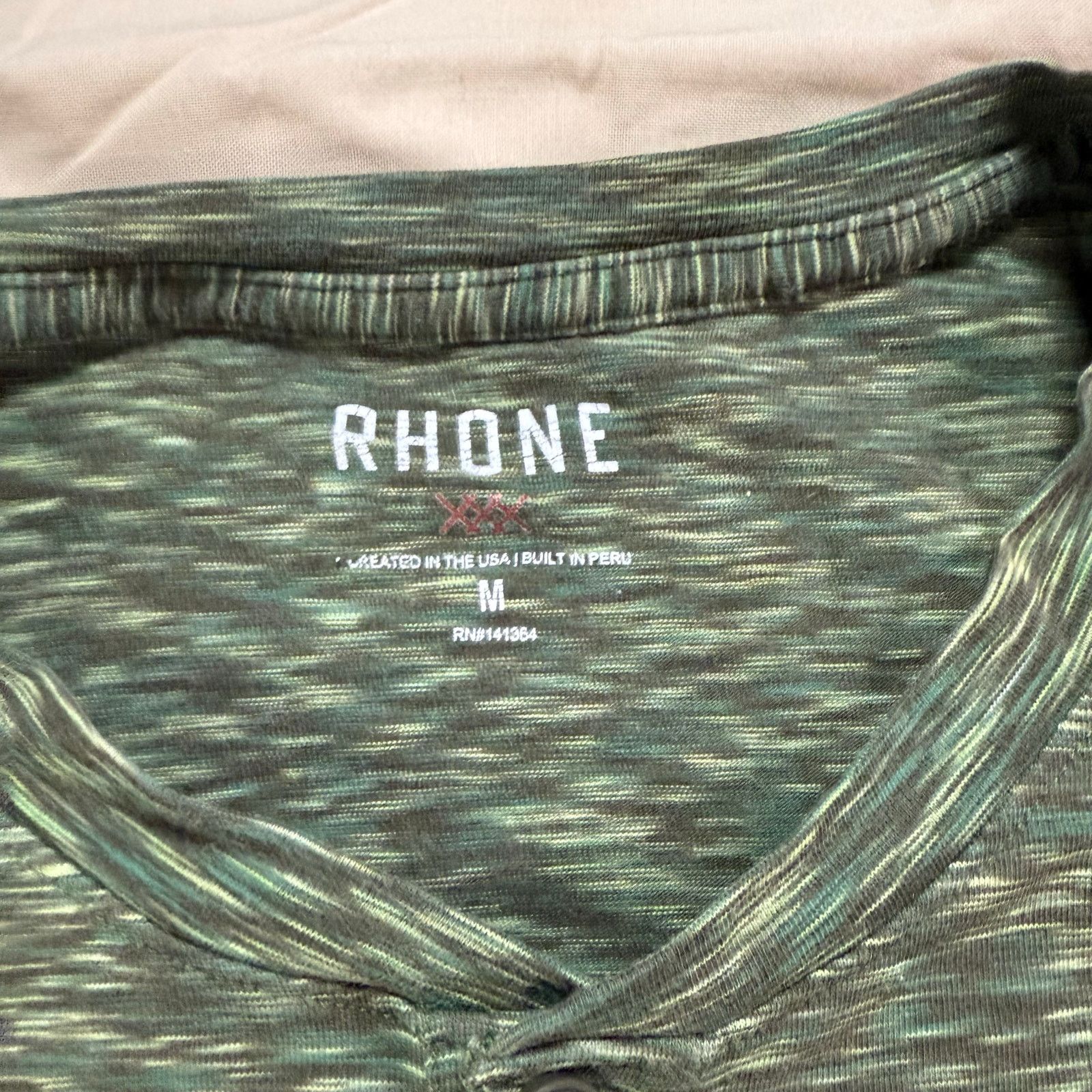 Rhone Rhone Henley Shirt Heathered Green Pima SDH-182 Mens M Size US M / EU 48-50 / 2 - 2 Thumbnail