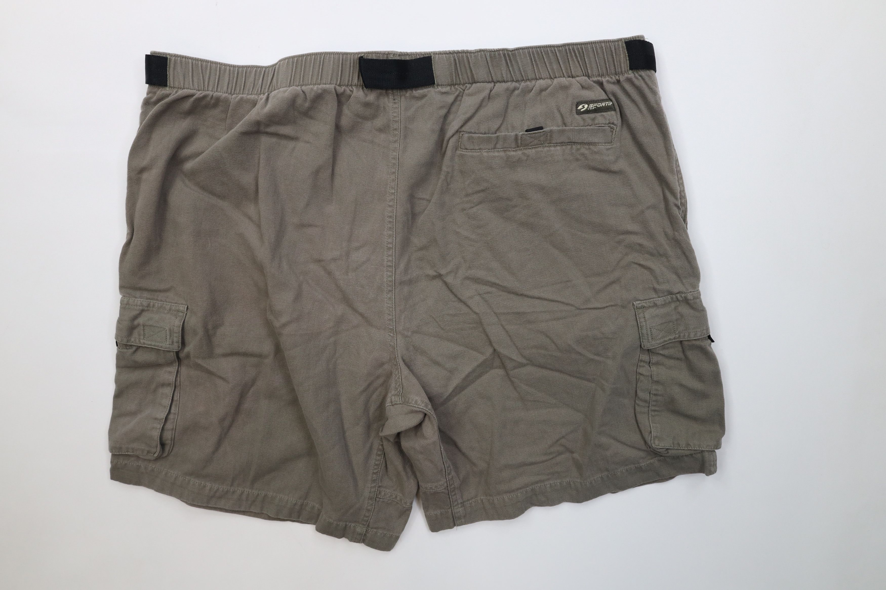Vintage Vintage 90s Streetwear Belted Above Knee Cargo Shorts Green Size US 34 / EU 50 - 8 Thumbnail