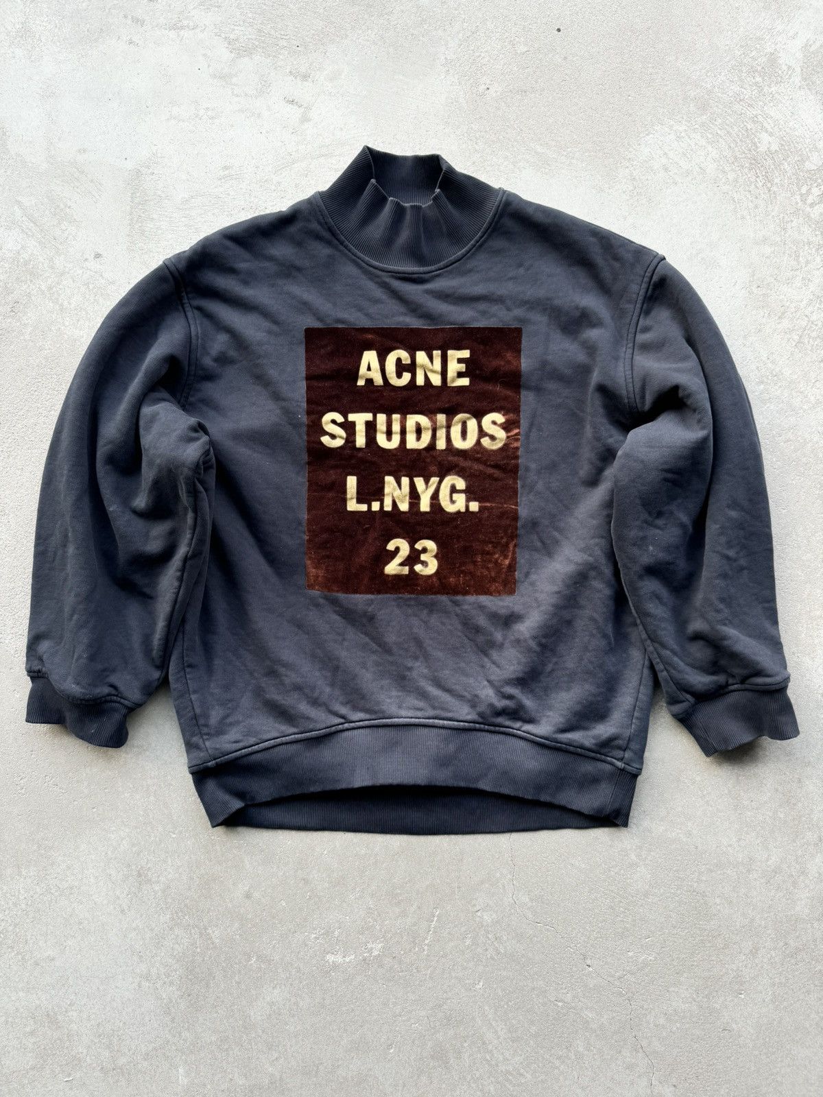 image of Acne Studios Beta Double Aw13 Crewneck Oversized in Black, Men's (Size Medium)