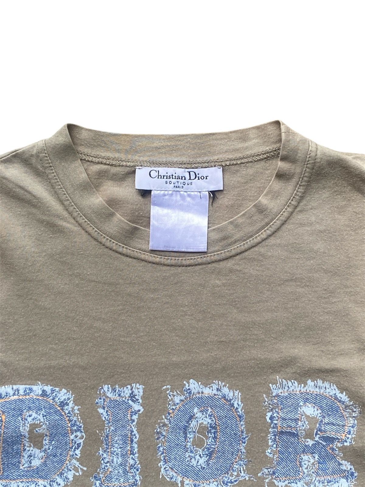 Dior SS2003 Denim Print Logo T-Shirt Size S / US 4 / IT 40 - 3 Thumbnail