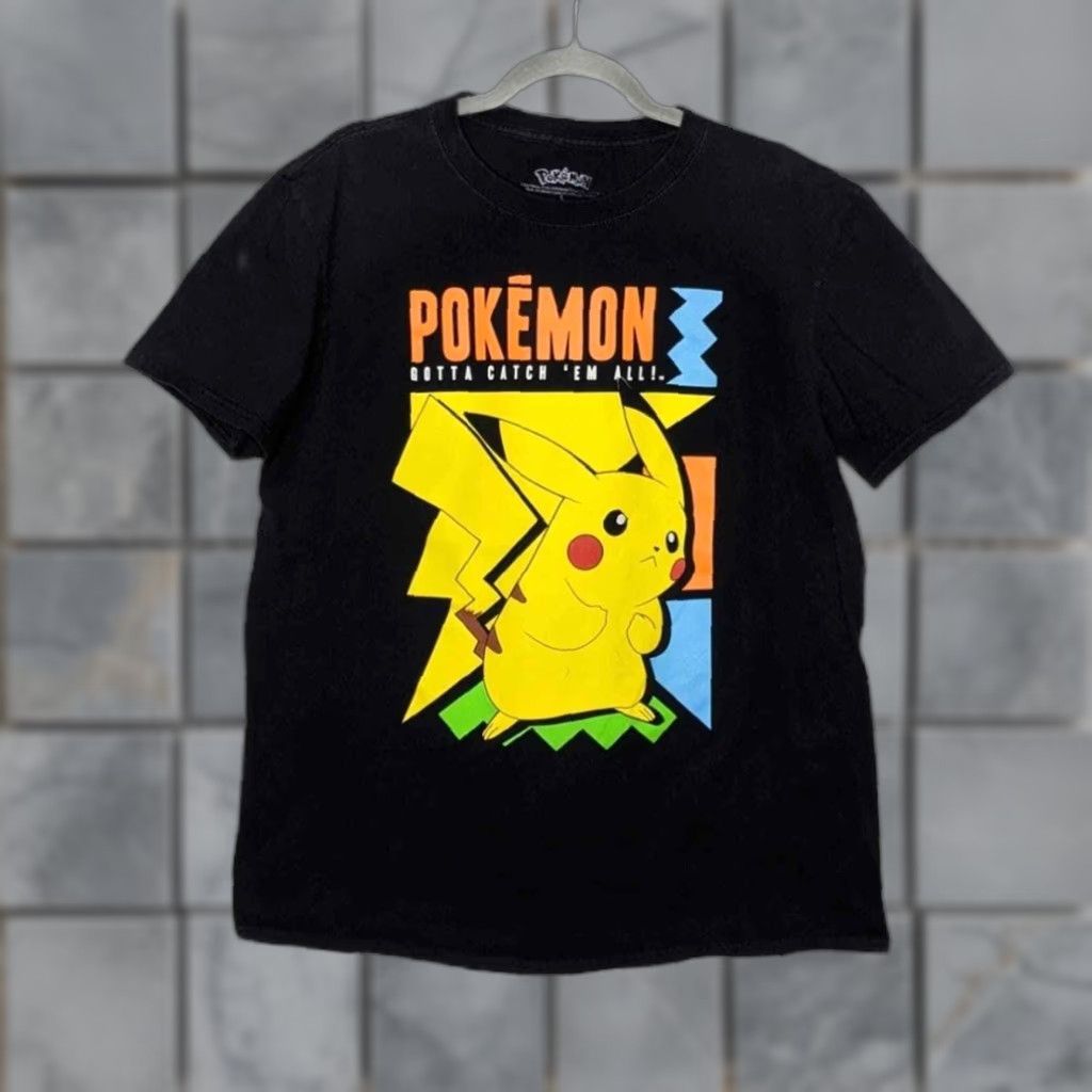 Vintage VINTAGE Pokemon Pikachu Catch Em All Tshirt L Black Unisex Adults Regular Large Mens Size US L / EU 52-54 / 3 - 1 Thumbnail