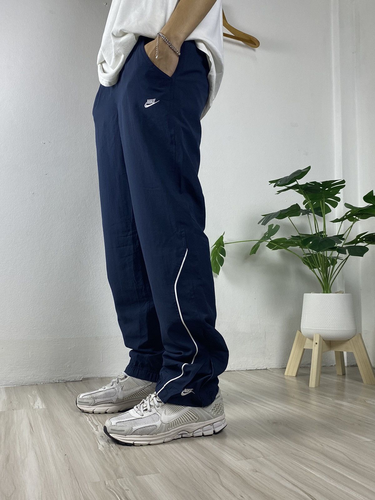 Nike × Vintage Nike Y2K Double swoosh Vintage Nylon Track Pants Drill Track Size US 30 / EU 46 - 1 Thumbnail