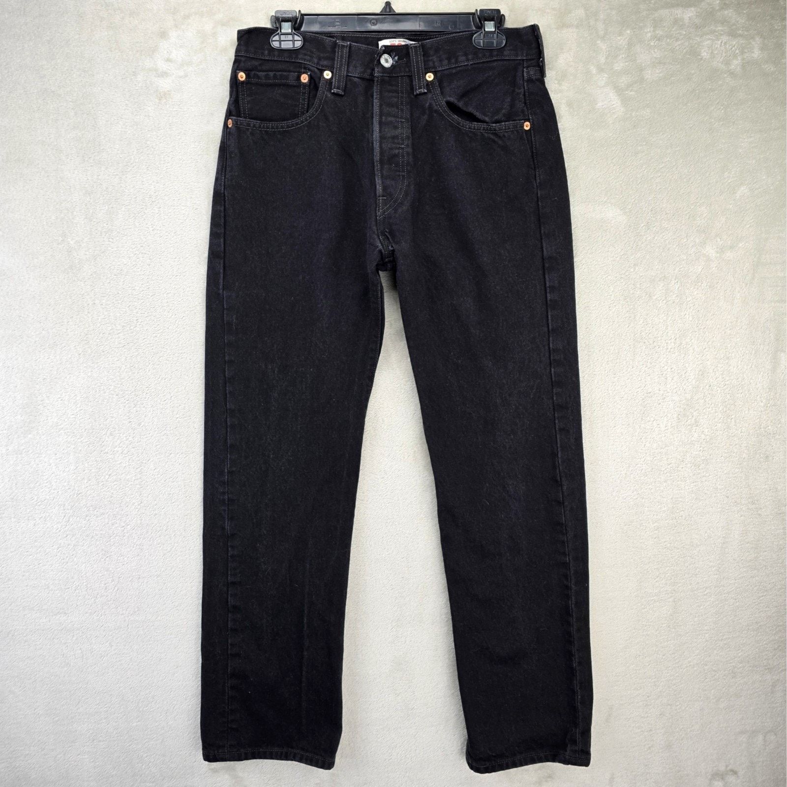 Levi's Levis 501 Jeans 31x30 (Fits 30x29) Black Straight Leg Y2K Size US 30 / EU 46 - 1 Thumbnail