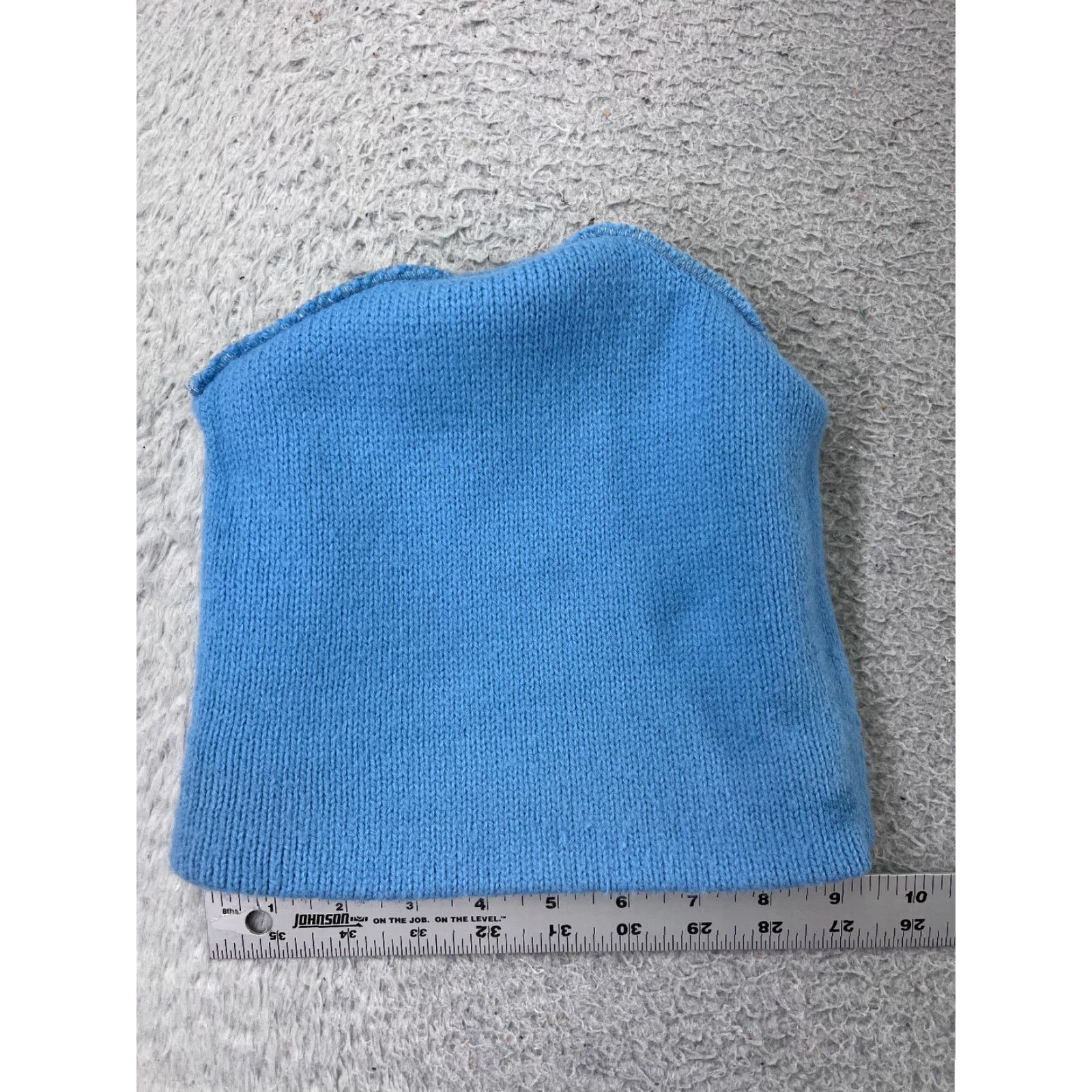 Vintage Beanie Toque Adult One Size Blue White Stripe Acrylic Ski Hat Size ONE SIZE - 3 Thumbnail
