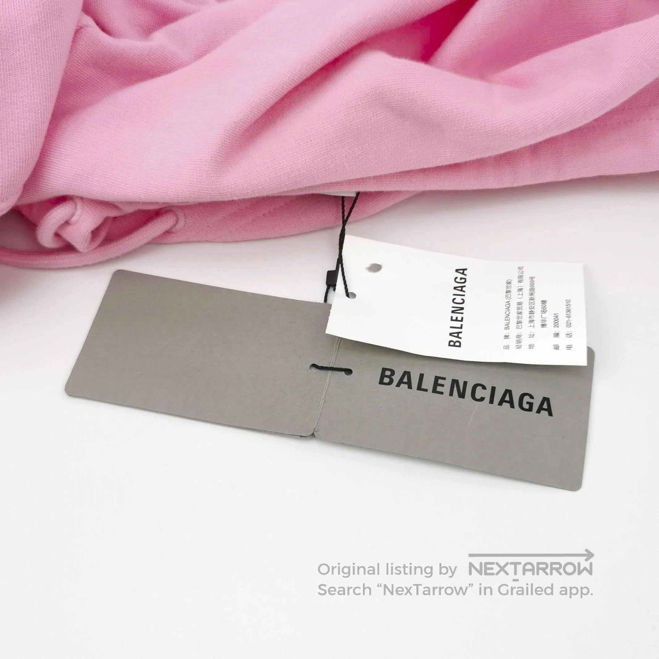 Balenciaga Balenciaga Pink Rhinestone Logo Cotton Hoodie S. Size S / US 4 / IT 40 - 1 Thumbnail