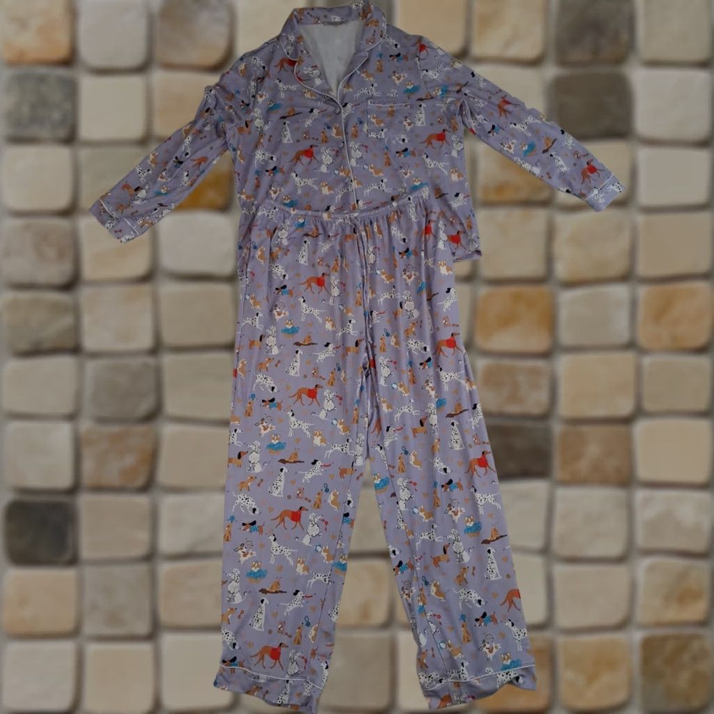 Vintage Vintage My Danielle Dog Print Long Sleeve Pajama Set - Large Size ONE SIZE - 1 Thumbnail