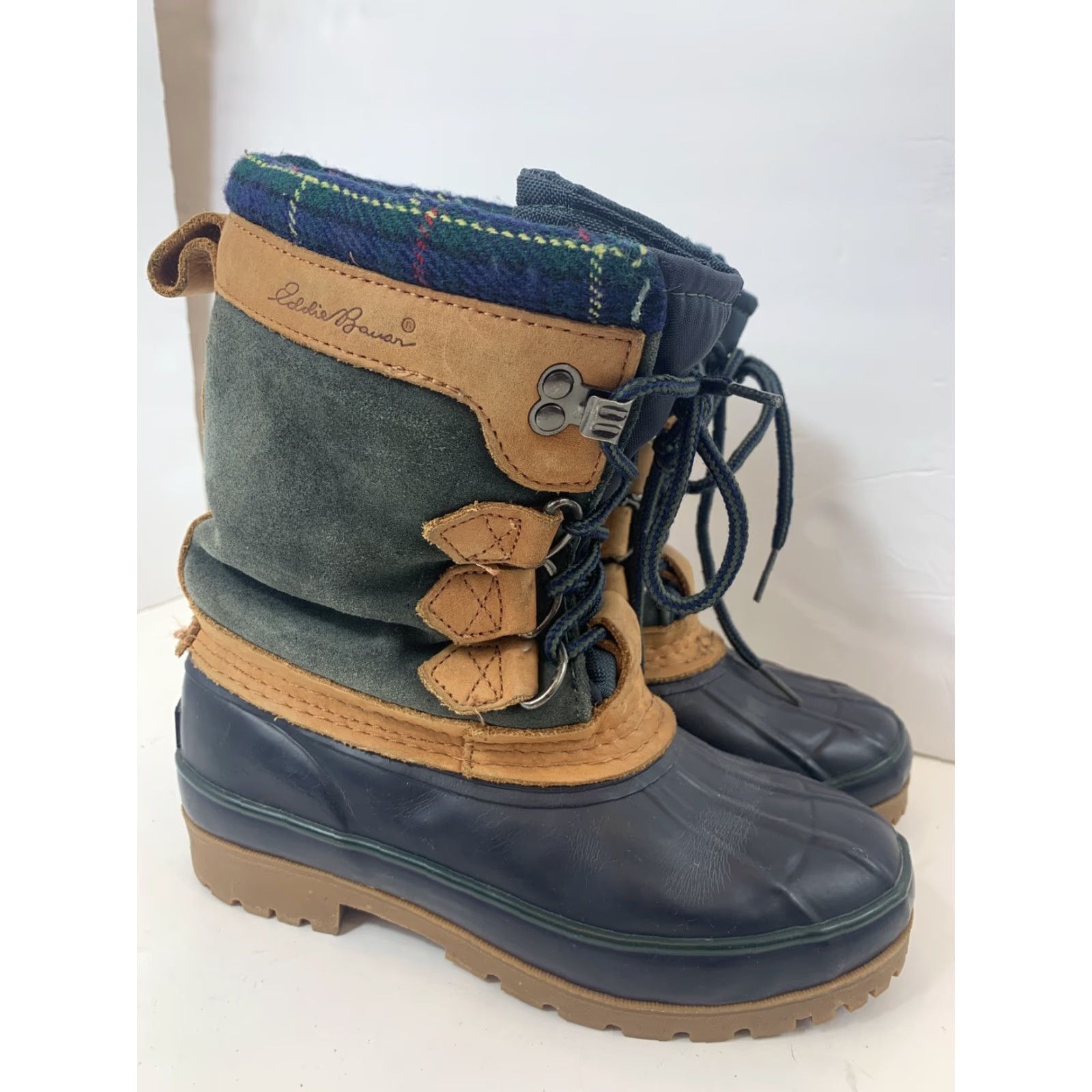 Eddie Bauer VINTAGE Eddie Bauer Duck Boot Lined Waterproof Womens Size 5 M Green Leather Rubber Mid-Calf Boots Size US 5 / IT 35 - 2 Thumbnail
