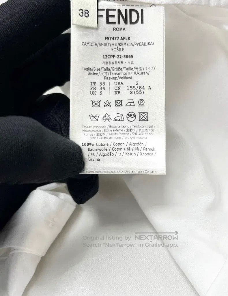 Fendi Fendi size 39 White Broadcloth Pocket 3D Relief Double F Sh Size M / US 6-8 / IT 42-44 - 4 Thumbnail