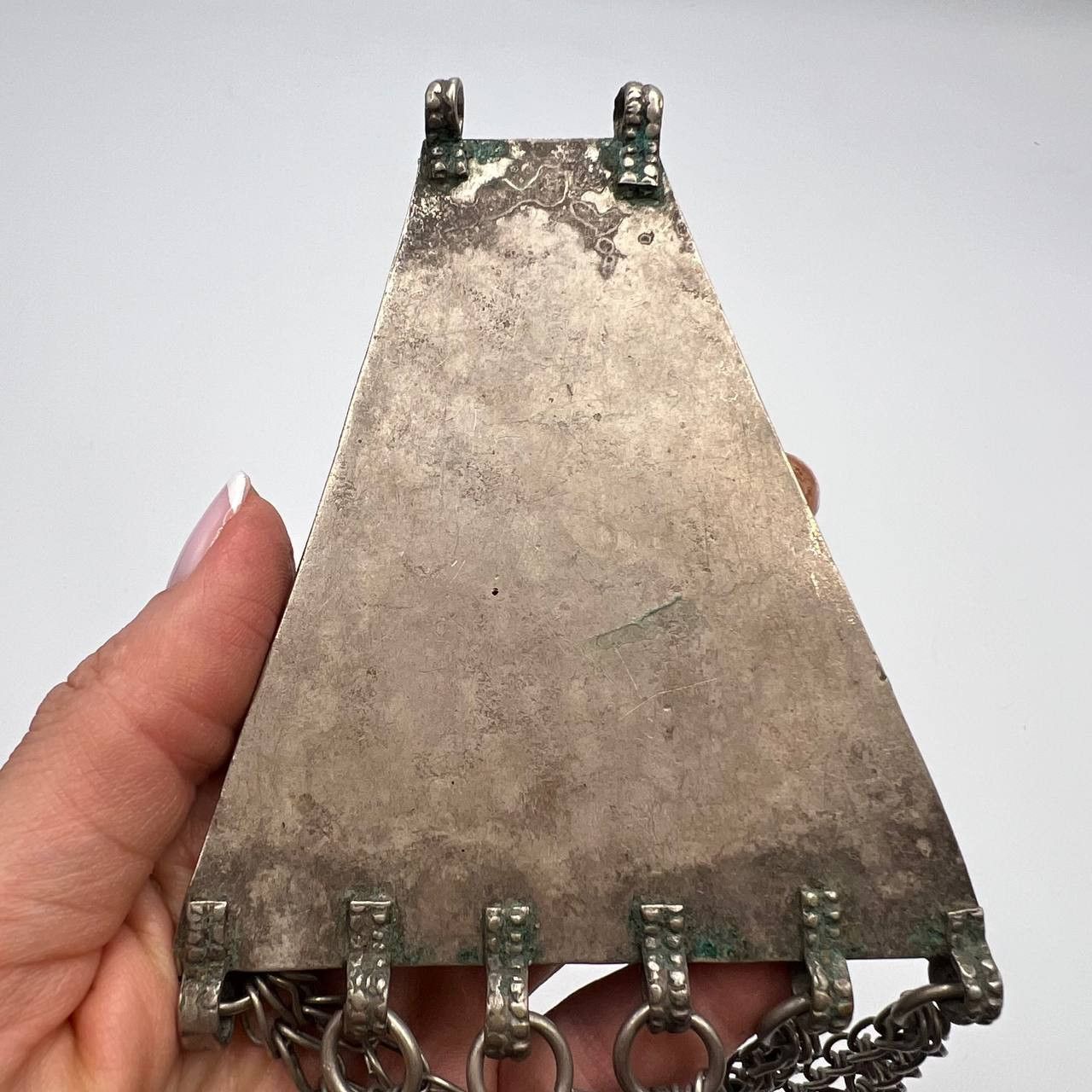 Vintage Antique Yemenite Silver Coral Handmade Jewelry Pendant 120 g Size ONE SIZE - 7 Thumbnail