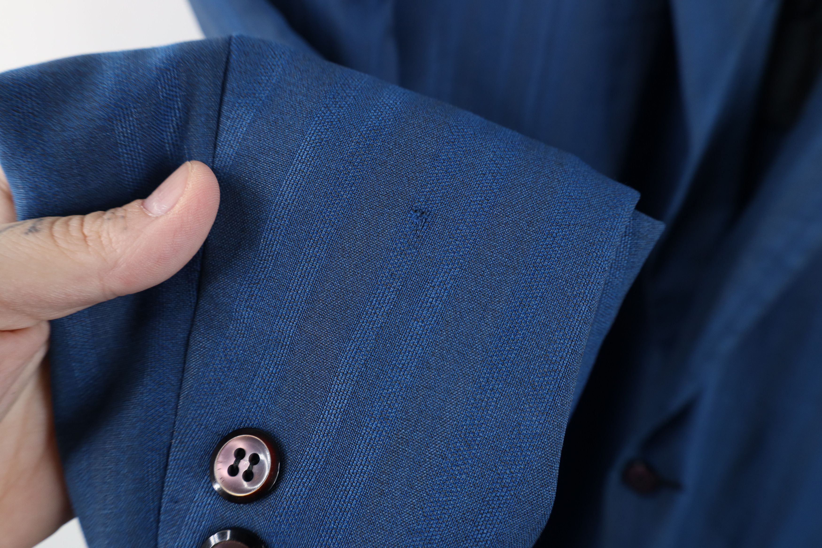 Vintage Vintage 60s 70s Streetwear Striped Wool Suit Jacket Blue Size US XL / EU 56 / 4 - 6 Thumbnail