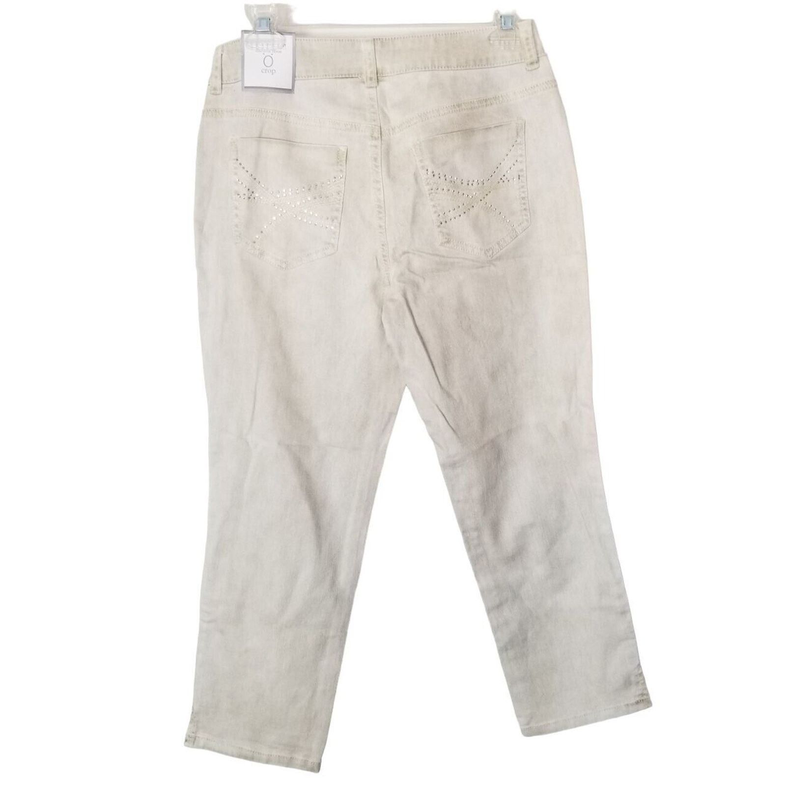 Chicos Chicos Crop Khaki Denim Denim Pants Mid Rise Sparkle Jeans Size 30" / US 8 / IT 44 - 10 Thumbnail