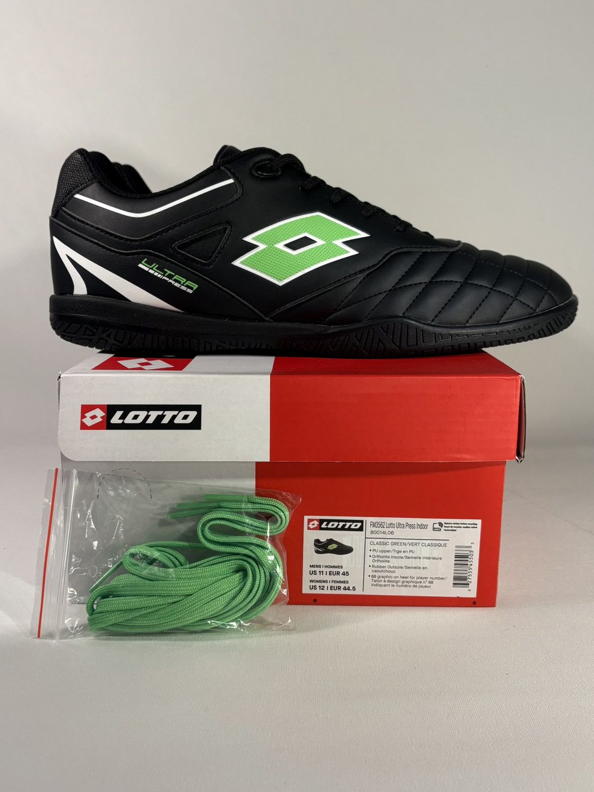 Lotto Sport Lotto Ultra Press Indoor Classic Green Soccer Shoes Men's 11 Size US 11 / EU 44 - 1 Thumbnail