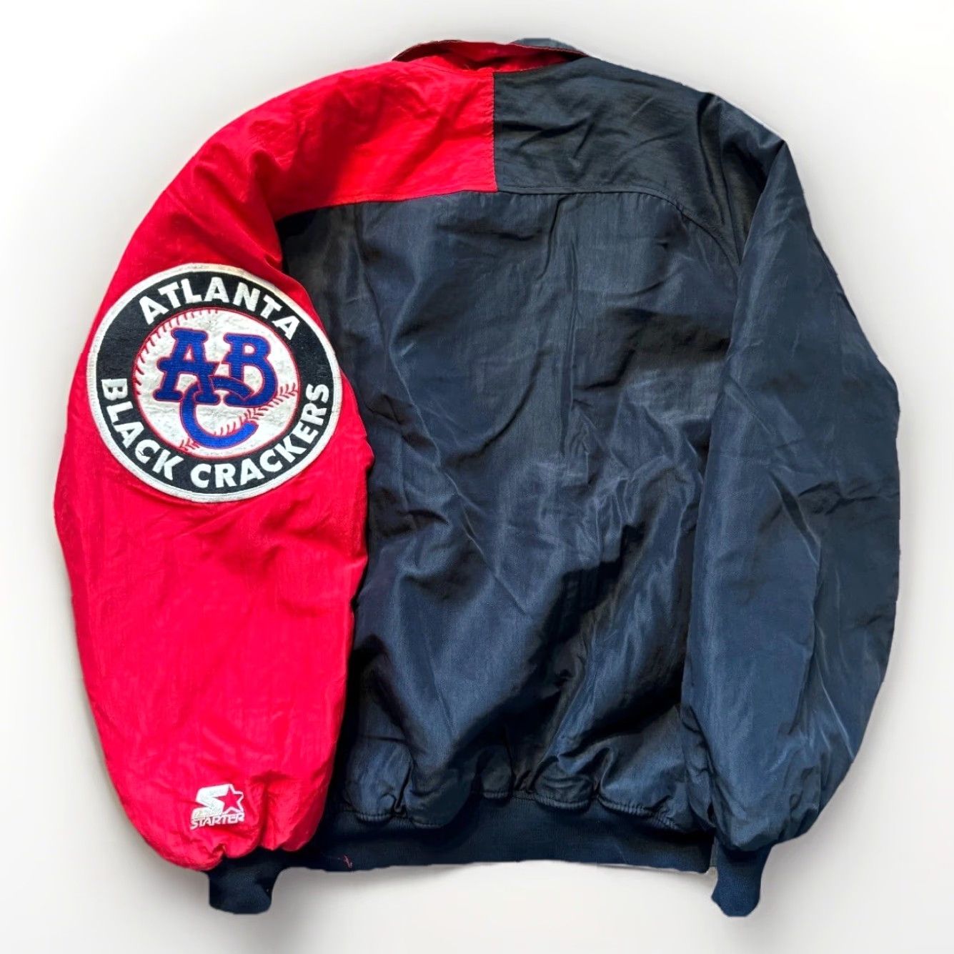 Starter VINTAGE Atlanta Black Crackers The Negro Leagues Starter Jacket Baseball MLB Jacket XL Men Black Nylon Puffer 30” Length 27” Pit to Pit Baseball MLB Size US XL / EU 56 / 4 - 2 Thumbnail