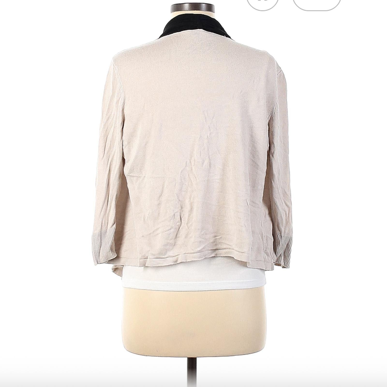 Other White House Black Market Ivory and Black Draped Cardigan, M Size M / US 6-8 / IT 42-44 - 2 Thumbnail