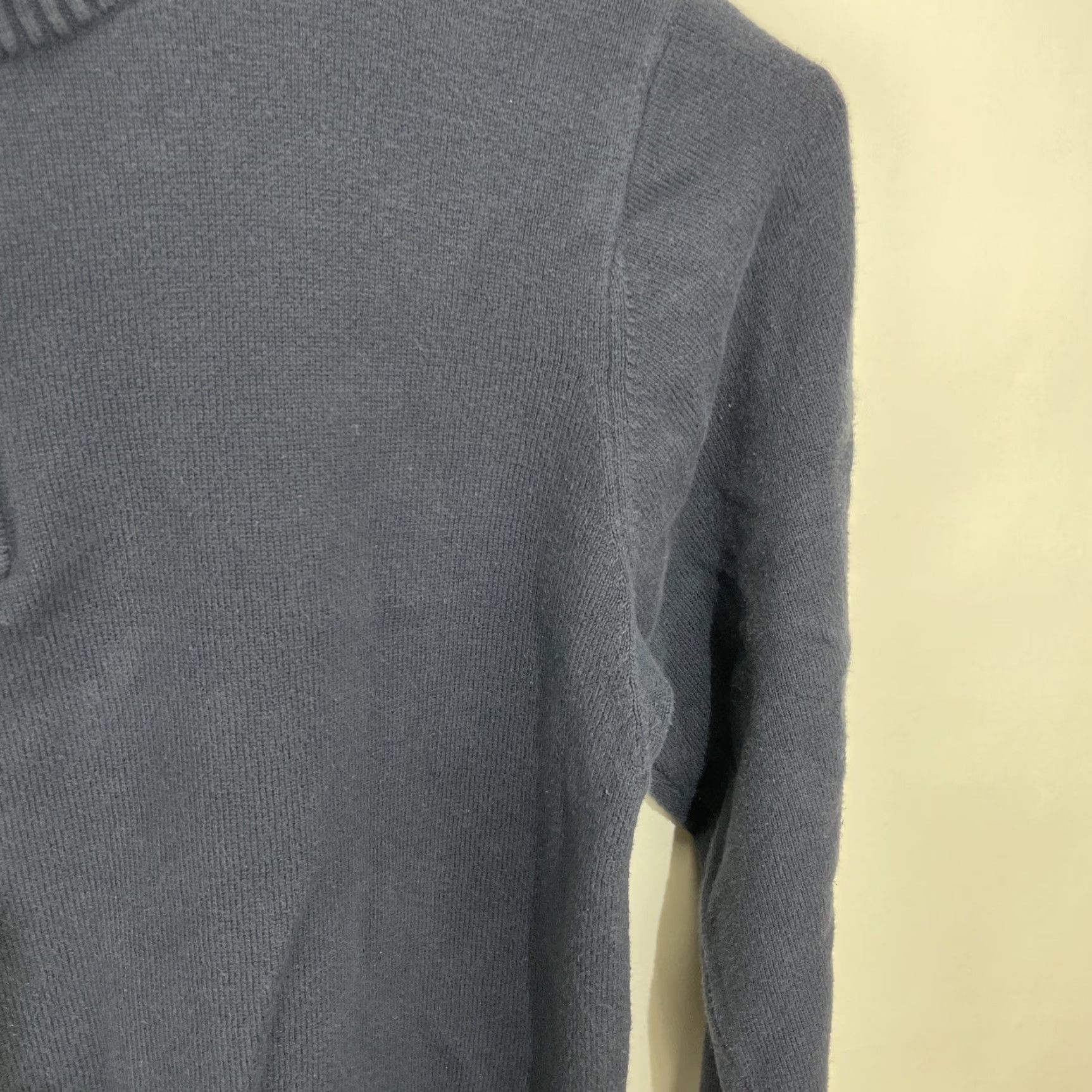 Duluth Trading Company Duluth Trading Co Large Men's Strongarm 1/4 Zip Mock Sweater Navy Cotton Blend Size US L / EU 52-54 / 3 - 5 Thumbnail