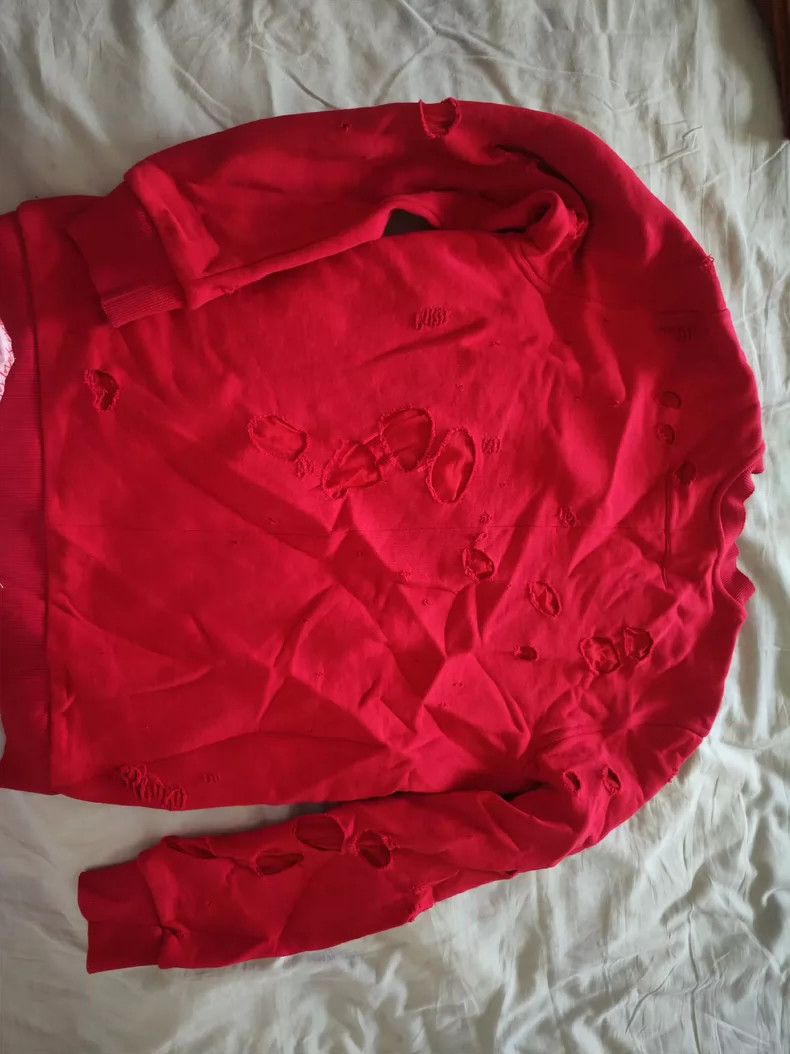Givenchy Givenchy Black Ripped Letter Round Neck Hoodie Size US XS / EU 42 / 0 - 2 Thumbnail