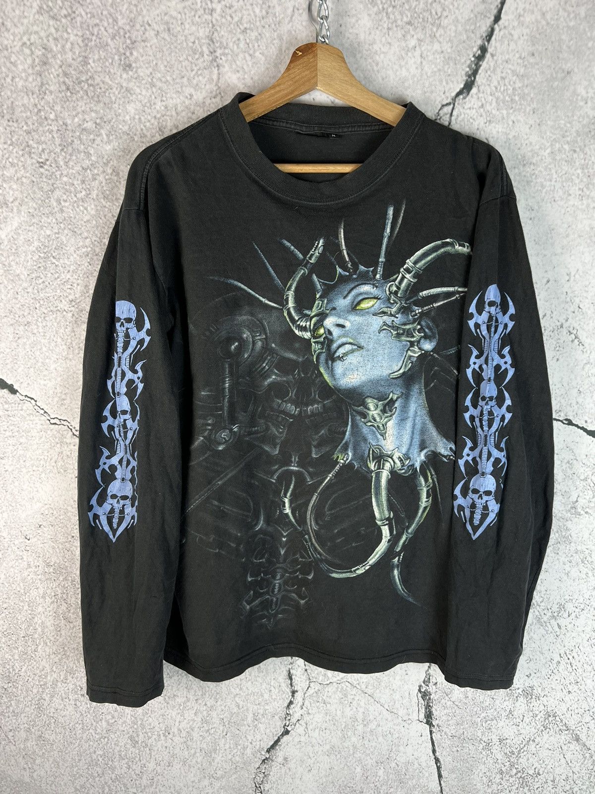 Affliction × Tribal Streetwear Affliction Style Y2K Tribal Button Up T Shirt Rave Tee M Size US M / EU 48-50 / 2 - 1 Thumbnail