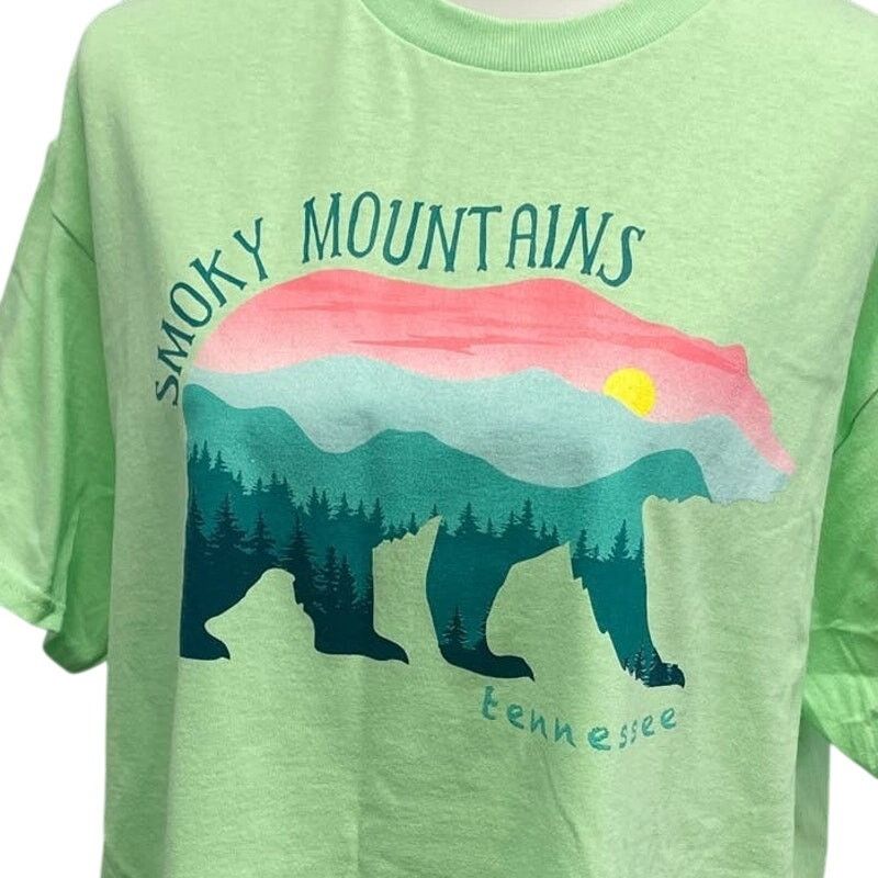 Gildan Womens Large Smoky Mountains Grizzly Bear Short Sleeve Tee Size L / US 10 / IT 46 - 2 Thumbnail