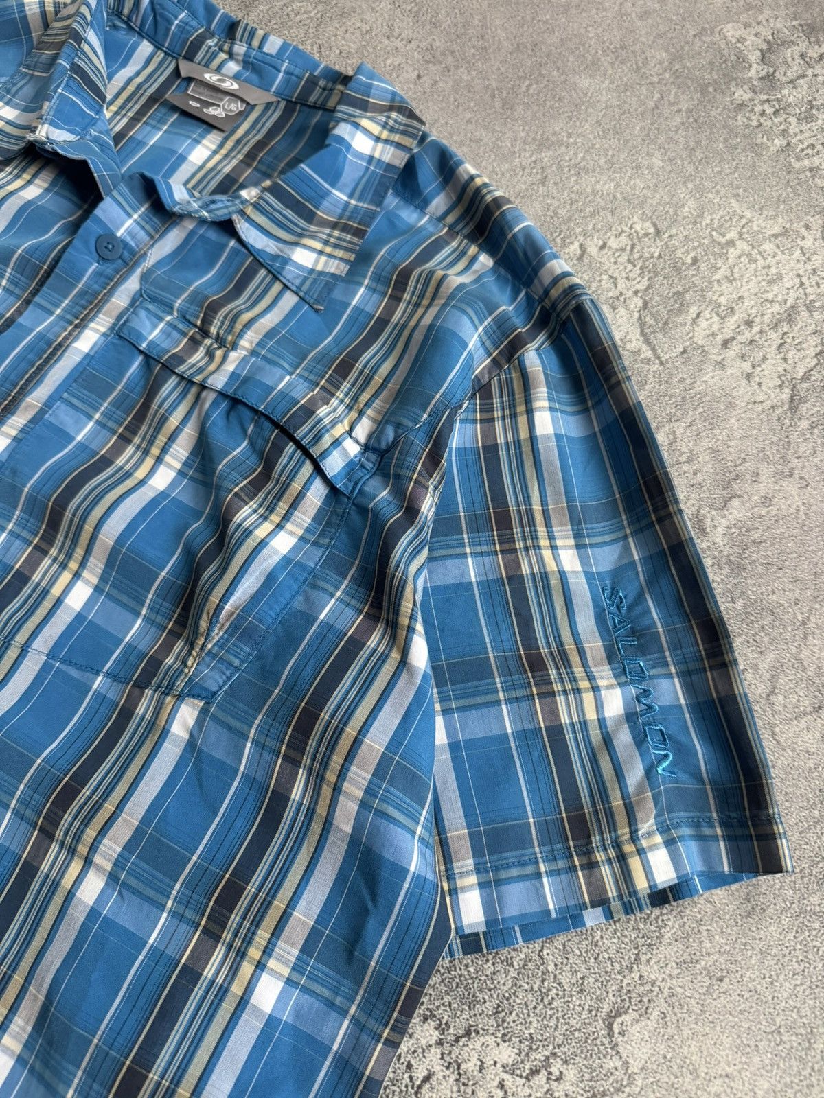Salomon Salomon L Chekered button up shirt short sleeve outdoor 00s Size US L / EU 52-54 / 3 - 4 Thumbnail