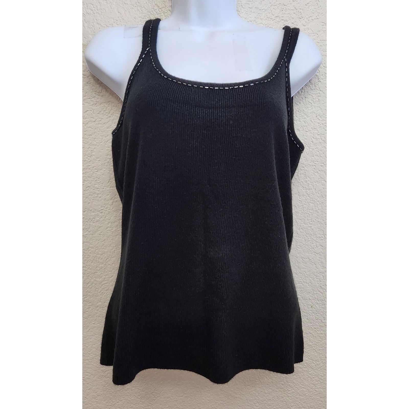 Other Amanda Smith Black Knit Beading Detail Tank Top Medium Soft Size M / US 6-8 / IT 42-44 - 1 Thumbnail