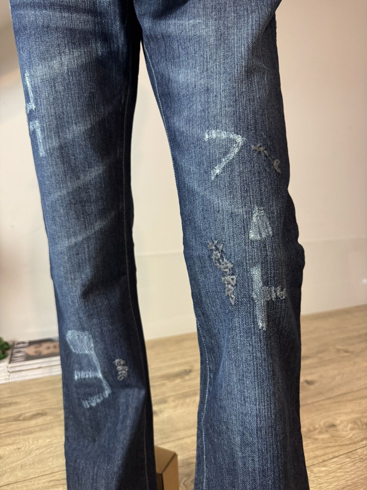 Rude Embroidered Low Rise Bootcut Flared - W28 L34 Size 28" / US 6 / IT 42 - 5 Thumbnail