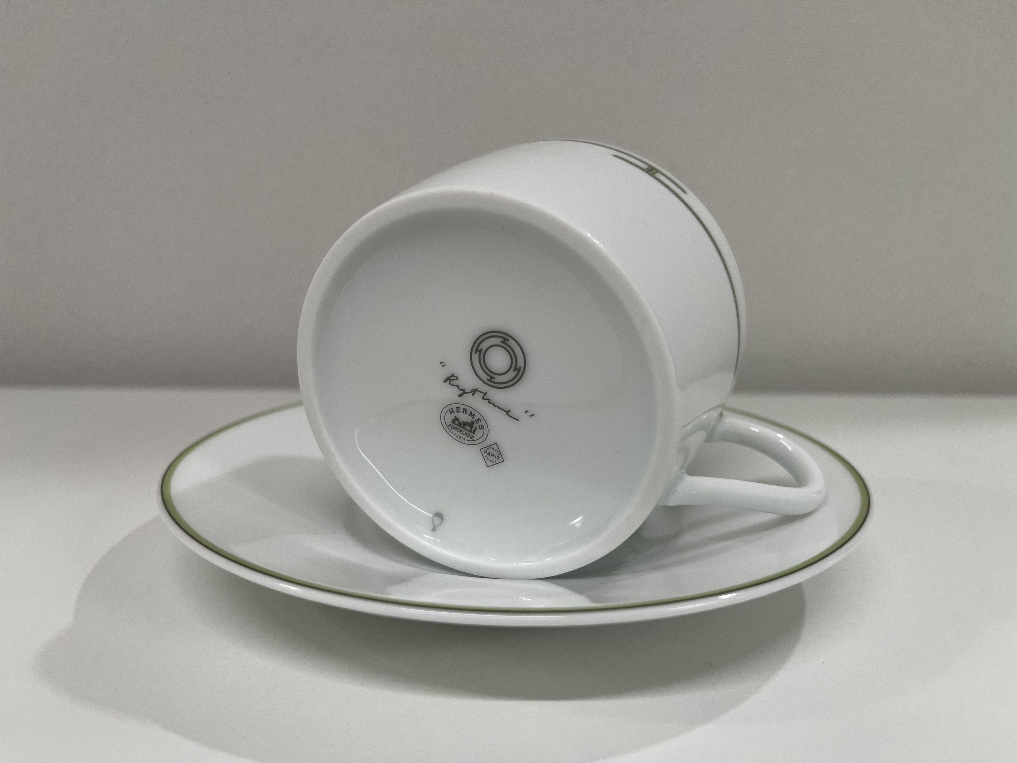 Hermes Hermes Rhythm Green Tea Cup Saucer 1P Set Size ONE SIZE - 3 Thumbnail