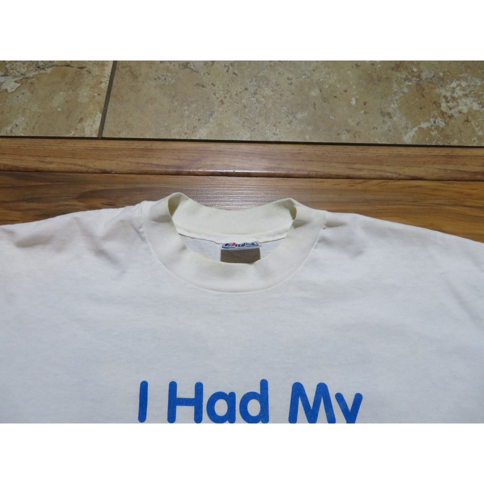 Hanes I had My Airgasm White T-shirt Sz L 1980s Orgasm Parody Size US L / EU 52-54 / 3 - 5 Thumbnail