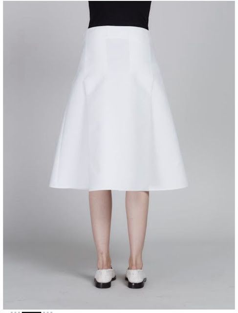 Marni o1w1db10125 A-Line Cotton Midi Skirt in White Size 27" / US 4 / IT 40 - 2 Thumbnail