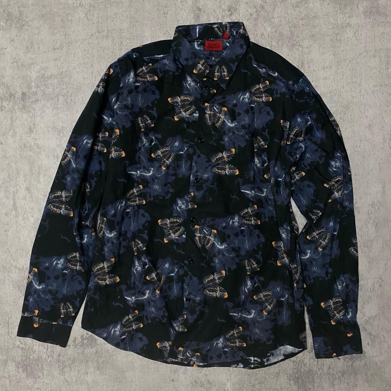 Other Black and blue silk button up shirt with a unique pattern Size US L / EU 52-54 / 3 - 1 Thumbnail