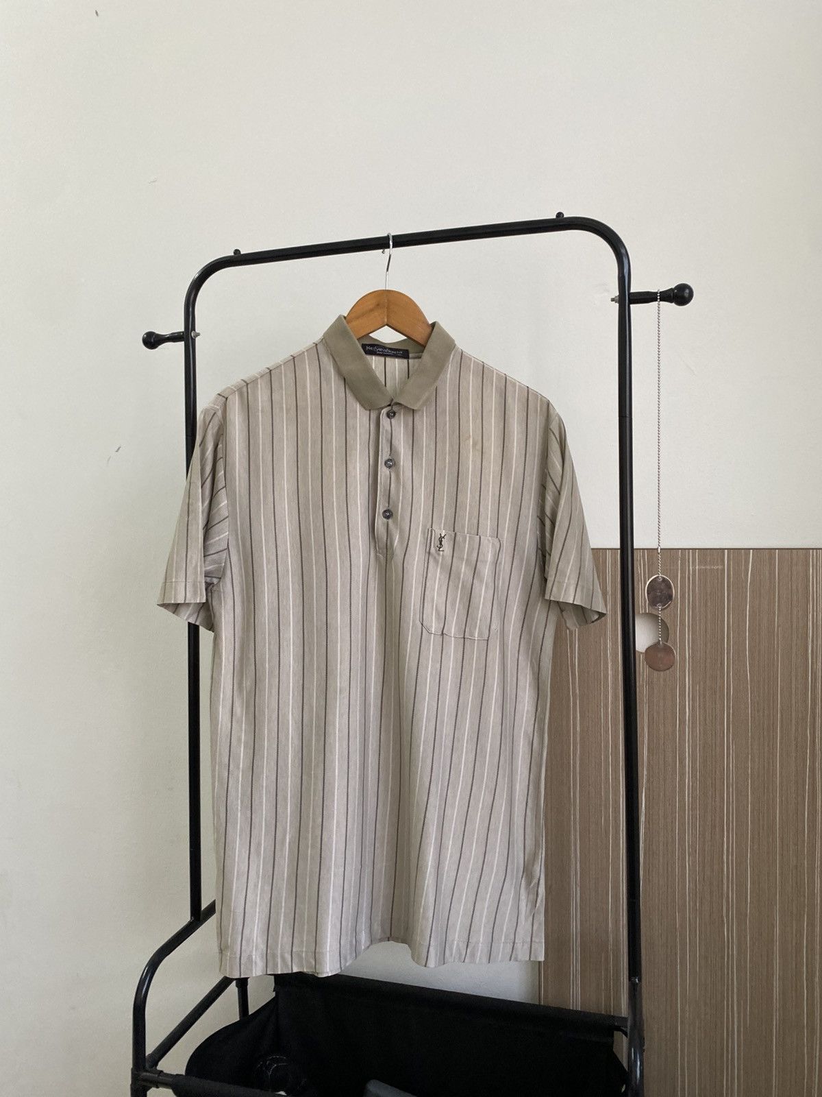 Yves Saint Laurent 🔥 VINTAGE Yves Saint Laurent Pour Homme Polo Colar Shirt 🔥 Size US M / EU 48-50 / 2 - 2 Thumbnail