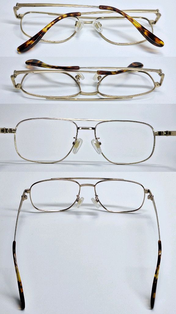 Other 1990s DUNO J-3132 Gold Double Bridge Aviator Eyeglasses Size ONE SIZE - 9 Thumbnail