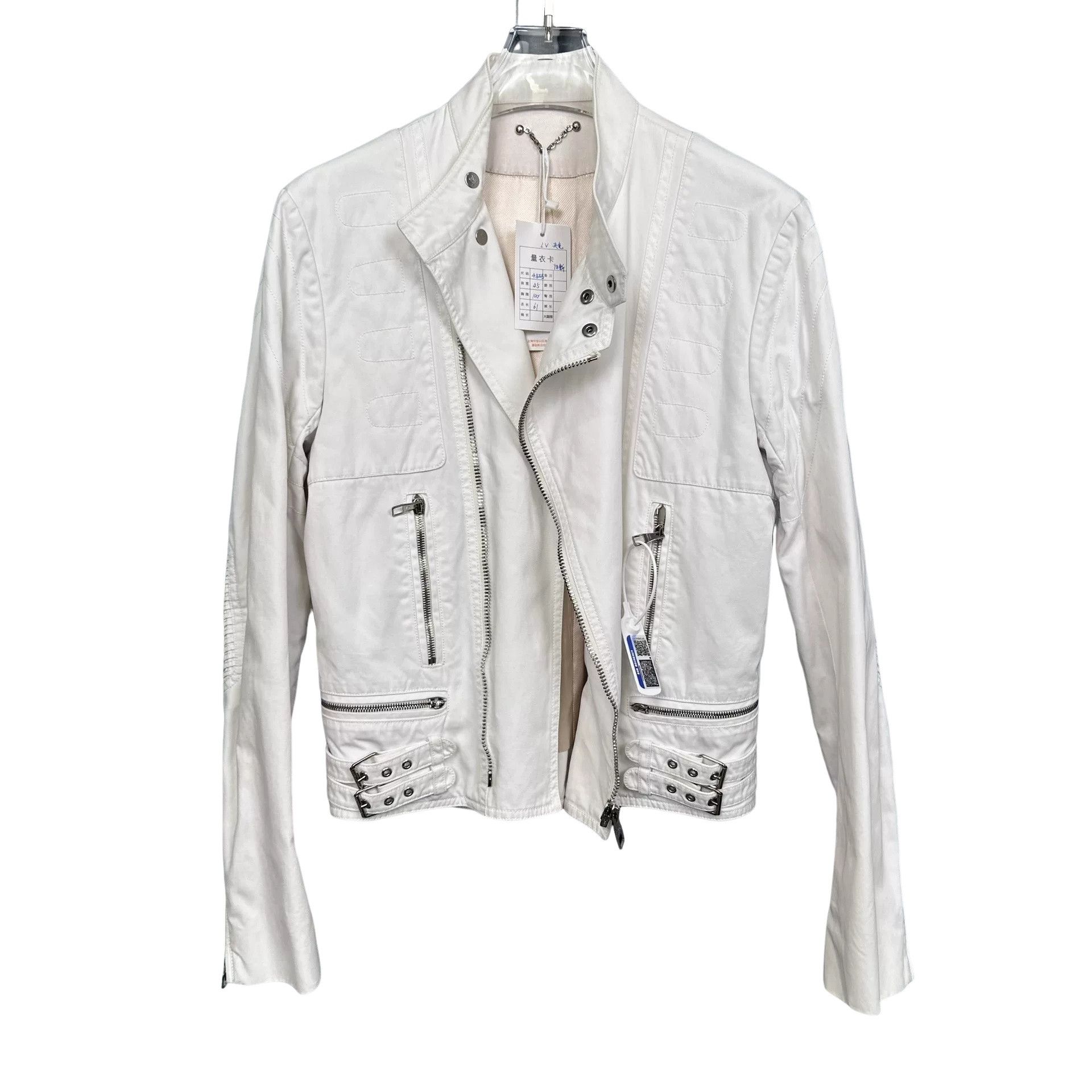 Louis Vuitton Louis Vuitton White Cotton Biker Jacket 48 Size US M / EU 48-50 / 2 - 1 Thumbnail