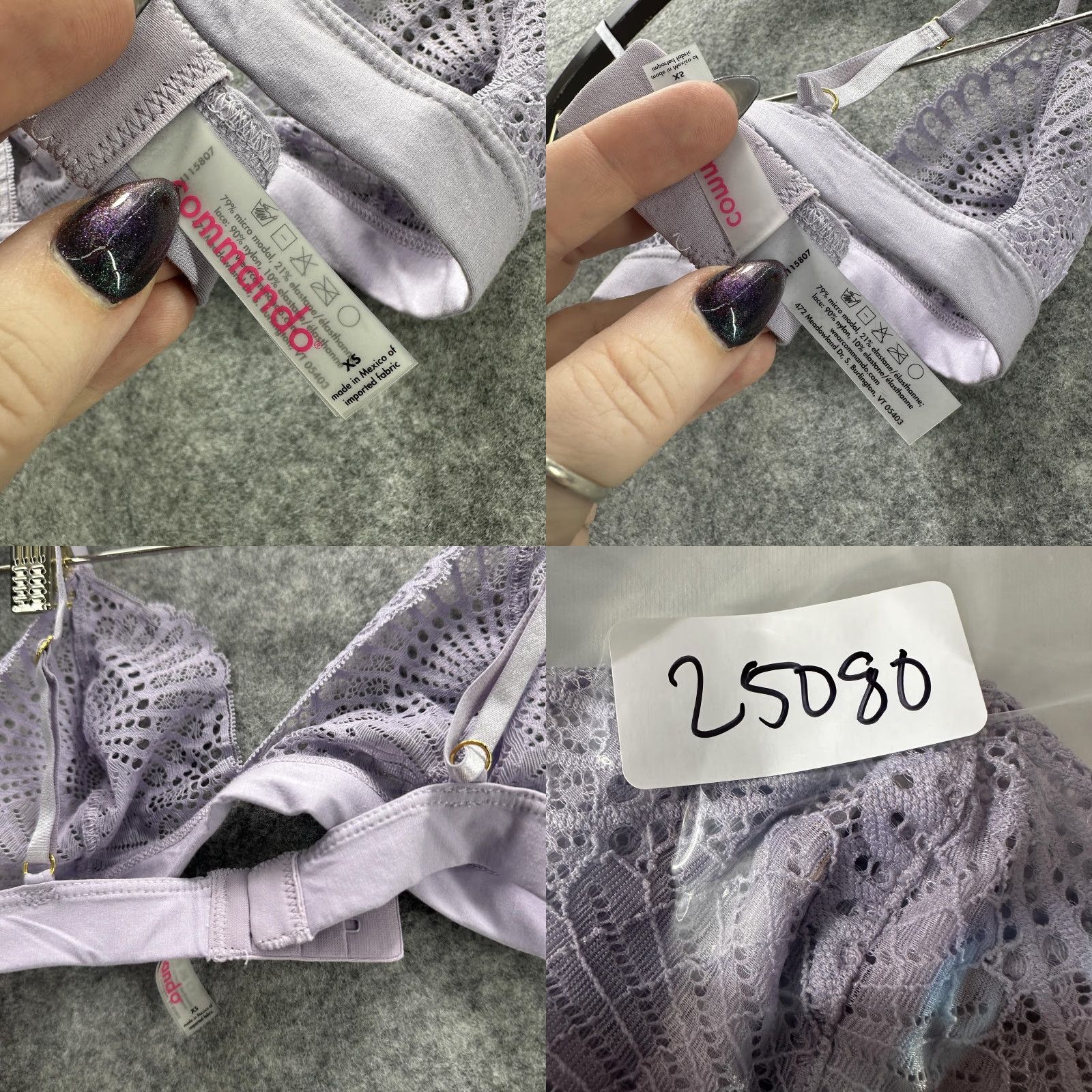 Commando Commando Bralette Womens XS Lace Soft Cup Wireless Bra Delicate Lingerie Size ONE SIZE - 8 Thumbnail