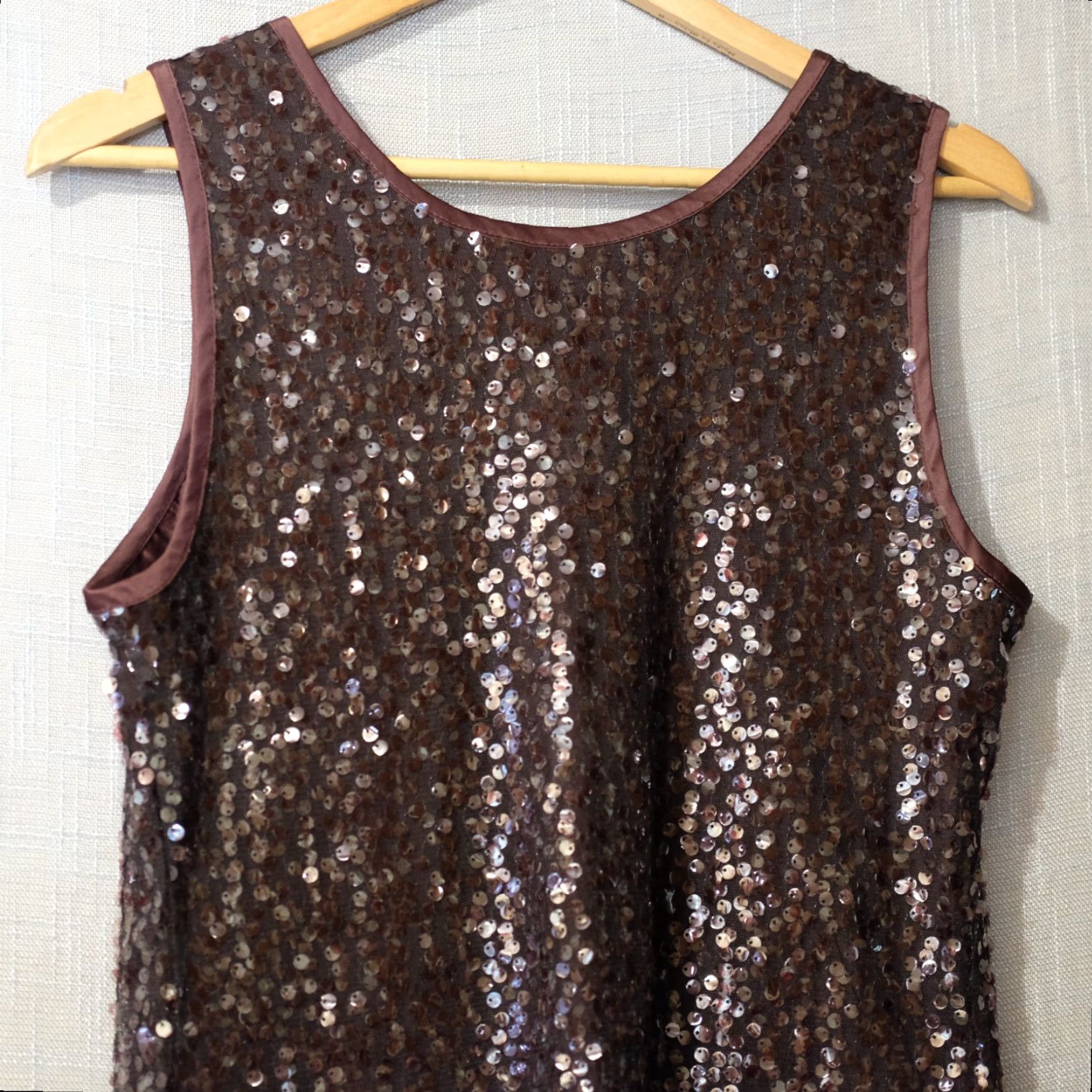 Vintage Chico's Tank Top Sequins Lined Sleeveless Dark Wine Women's 0 #H96-33 Size XS / US 0-2 / IT 36-38 - 5 Thumbnail