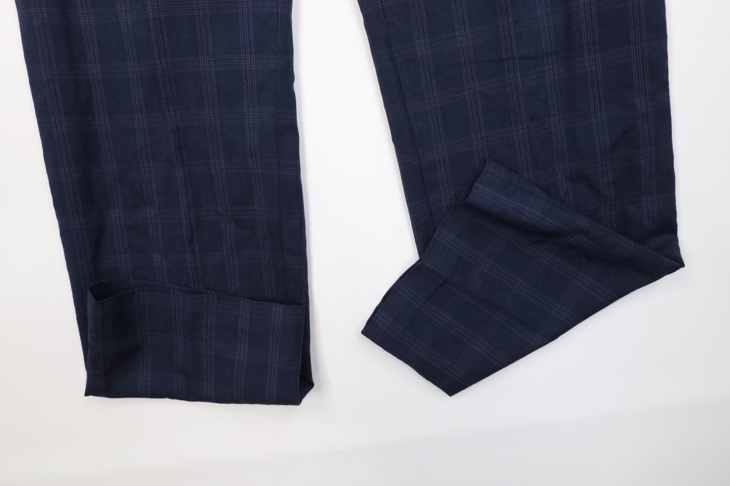 Vintage Vintage Streetwear Wool Knit Wide Leg Chino Pants Blue Plaid Size US 34 / EU 50 - 5 Thumbnail