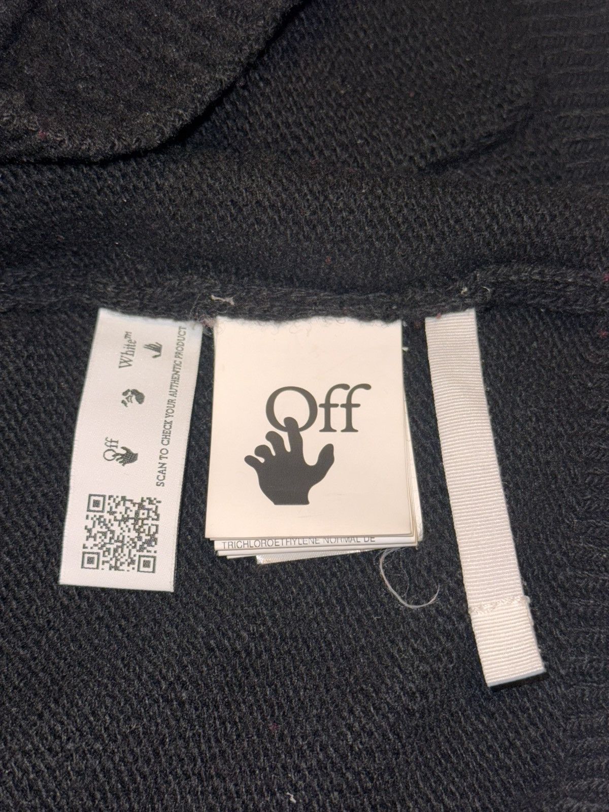 Off-White Off White Printed Brushed Mohair-Blend Zip-Up Hoodie Black Size US XL / EU 56 / 4 - 7 Thumbnail