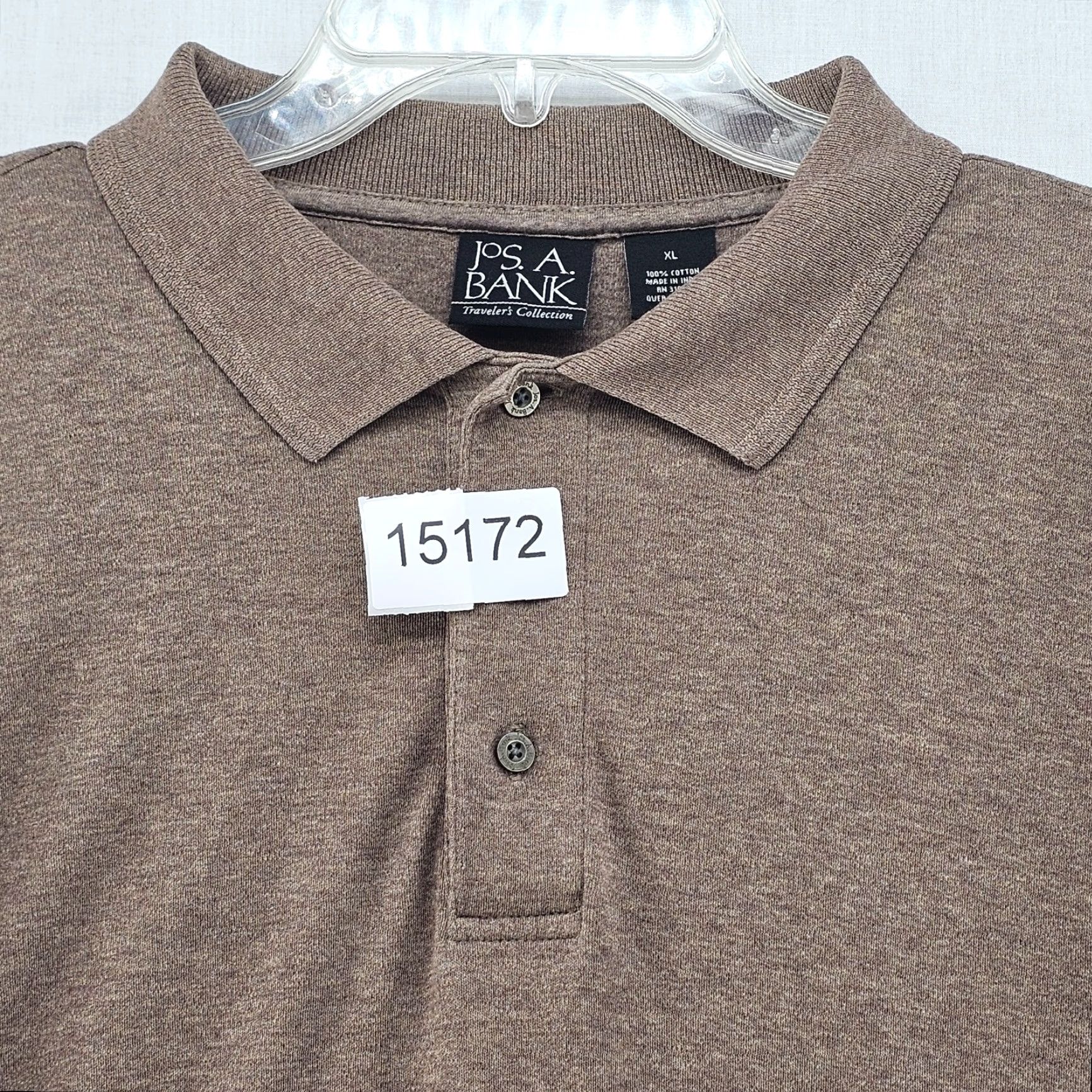 Jos. A. Bank Jos A Bank Shirt Men's Large Brown Long Sleeve Cotton Office Wear Preppy Polo Size US XL / EU 56 / 4 - 5 Thumbnail