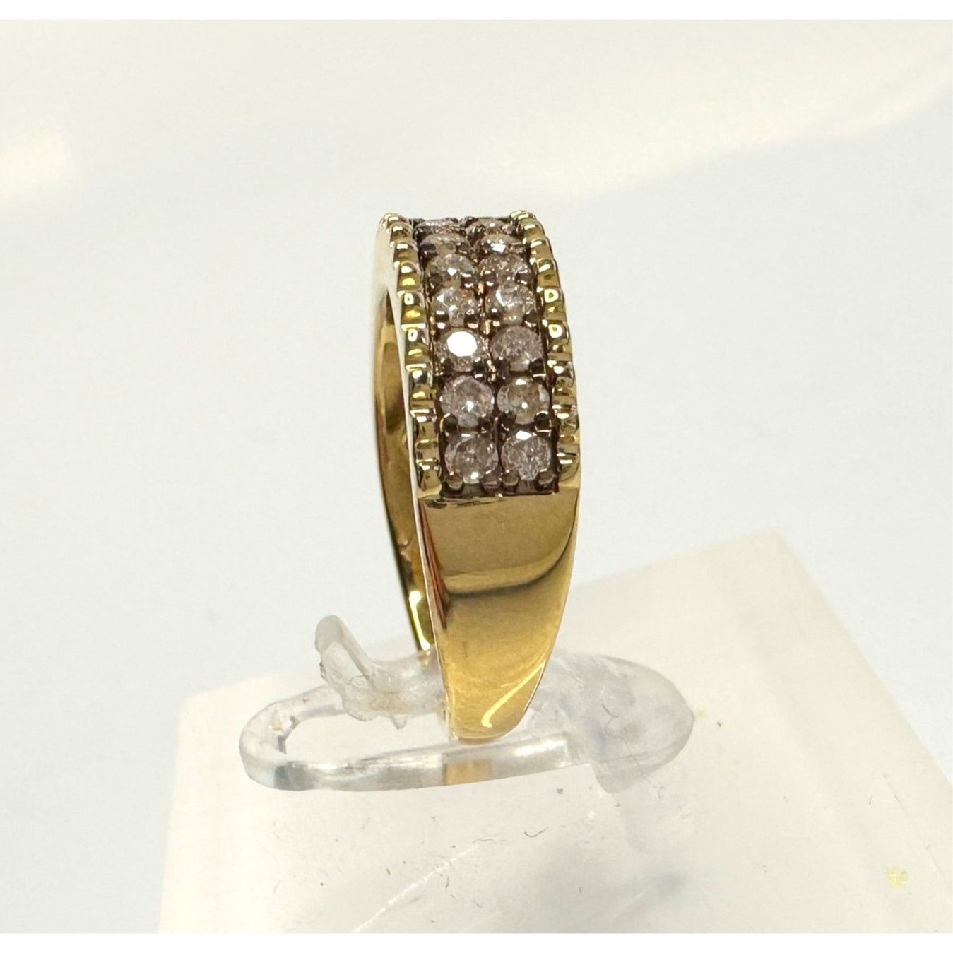 Other Beautiful 3/4 Ct Diamond 2 row Anniversary Ring 14kt Gold Ov Size ONE SIZE - 5 Thumbnail