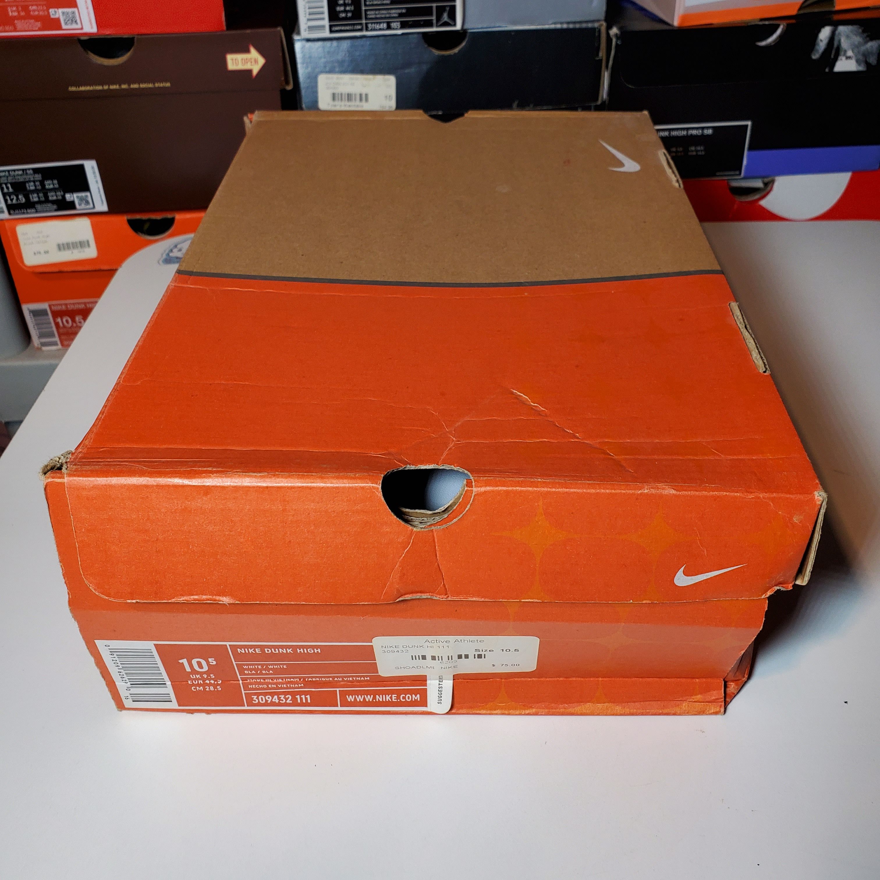 Nike Dunk High White-White 2005 Size 10.5 Size US 10.5 / EU 43-44 - 8 Thumbnail