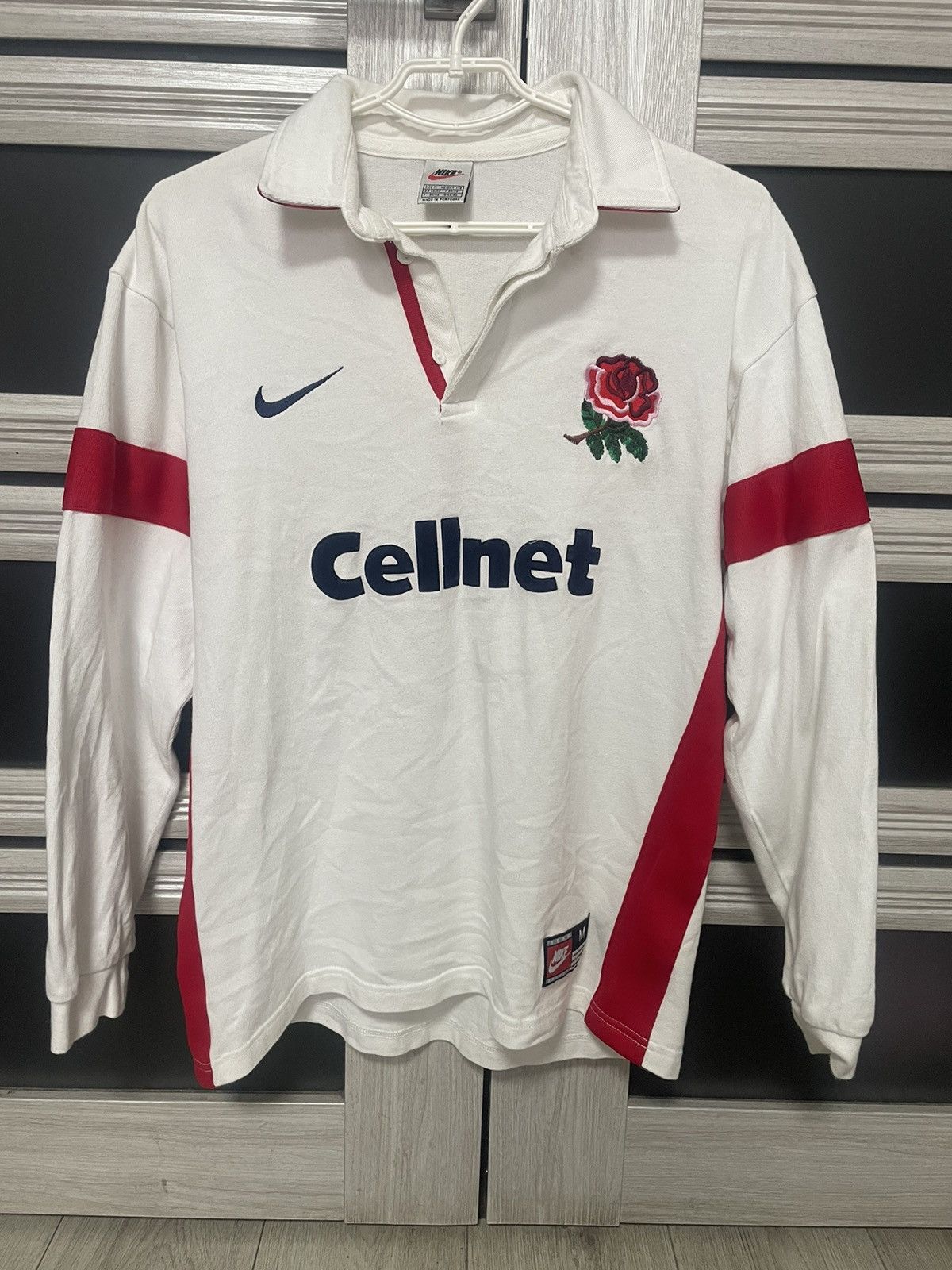 Nike × Vintage Vintage Nike 1997 England Rugby Team Jersey Longsleeve Size US M / EU 48-50 / 2 - 1 Thumbnail