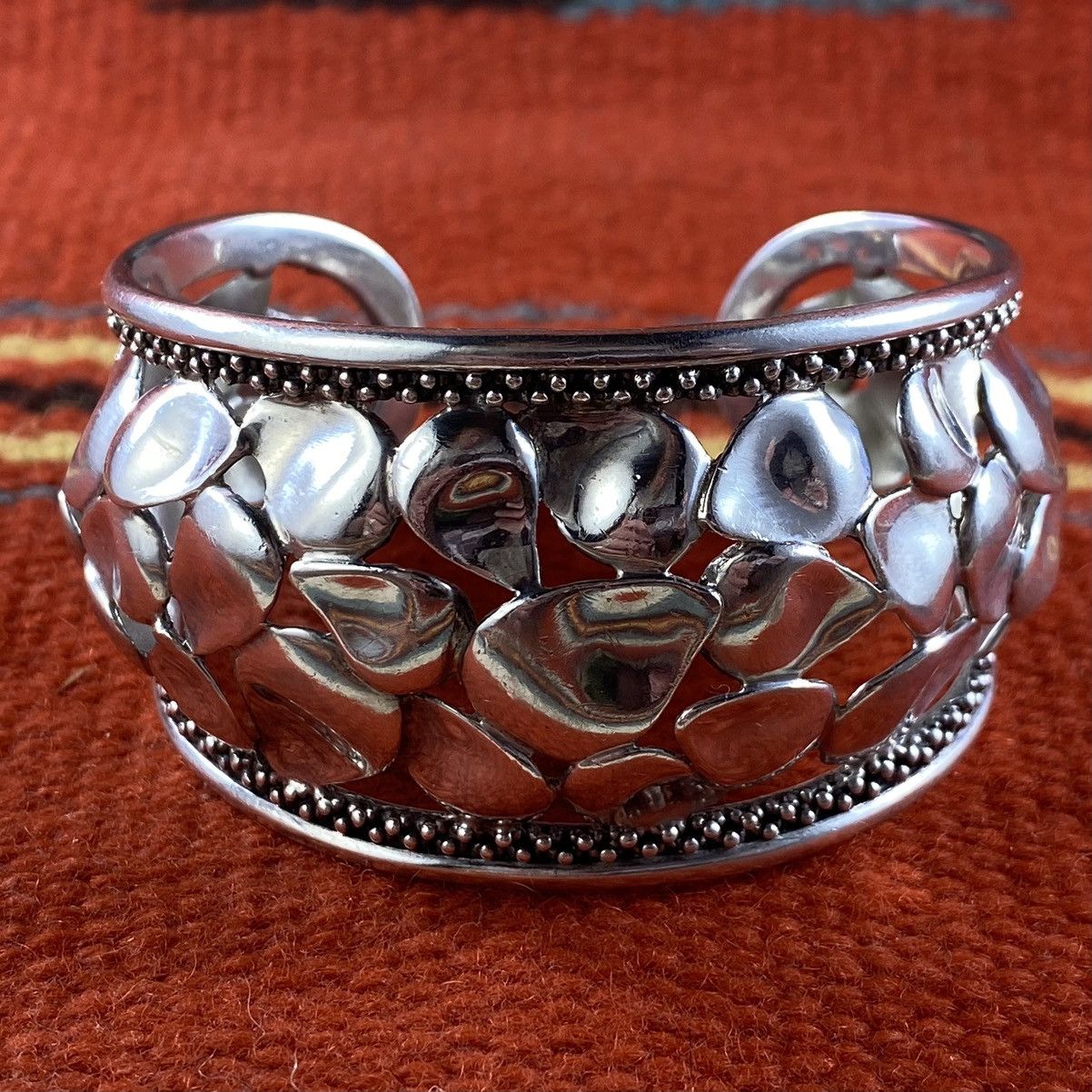 Vintage Vtg Michael Dakwins Sterling Silver Brutalist Petal Cuff 925 Size ONE SIZE - 2 Thumbnail