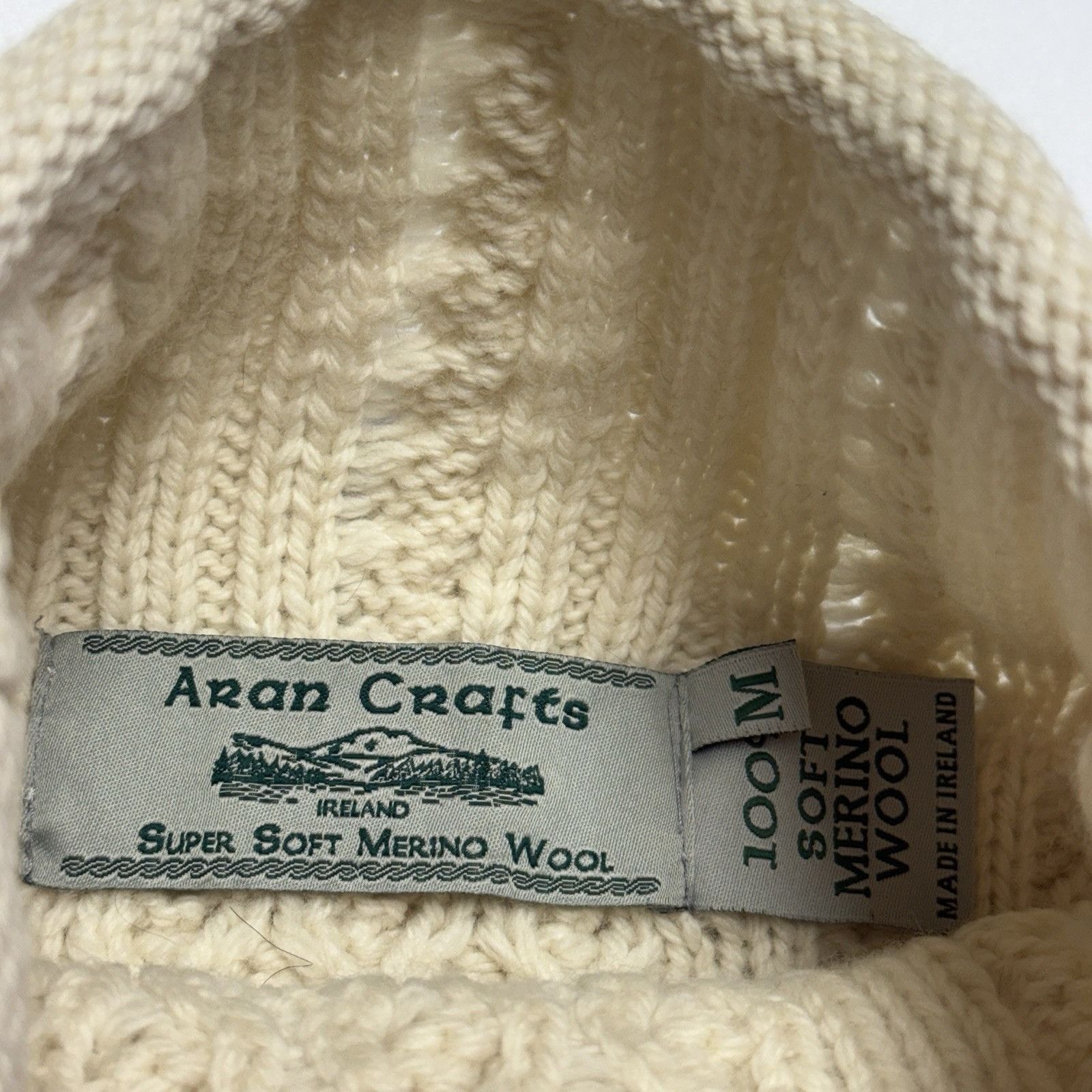 Aran Isles Knitwear Aran Crafts Ireland Wool Turtleneck Sweater Womens M Ivory Size M / US 6-8 / IT 42-44 - 7 Thumbnail