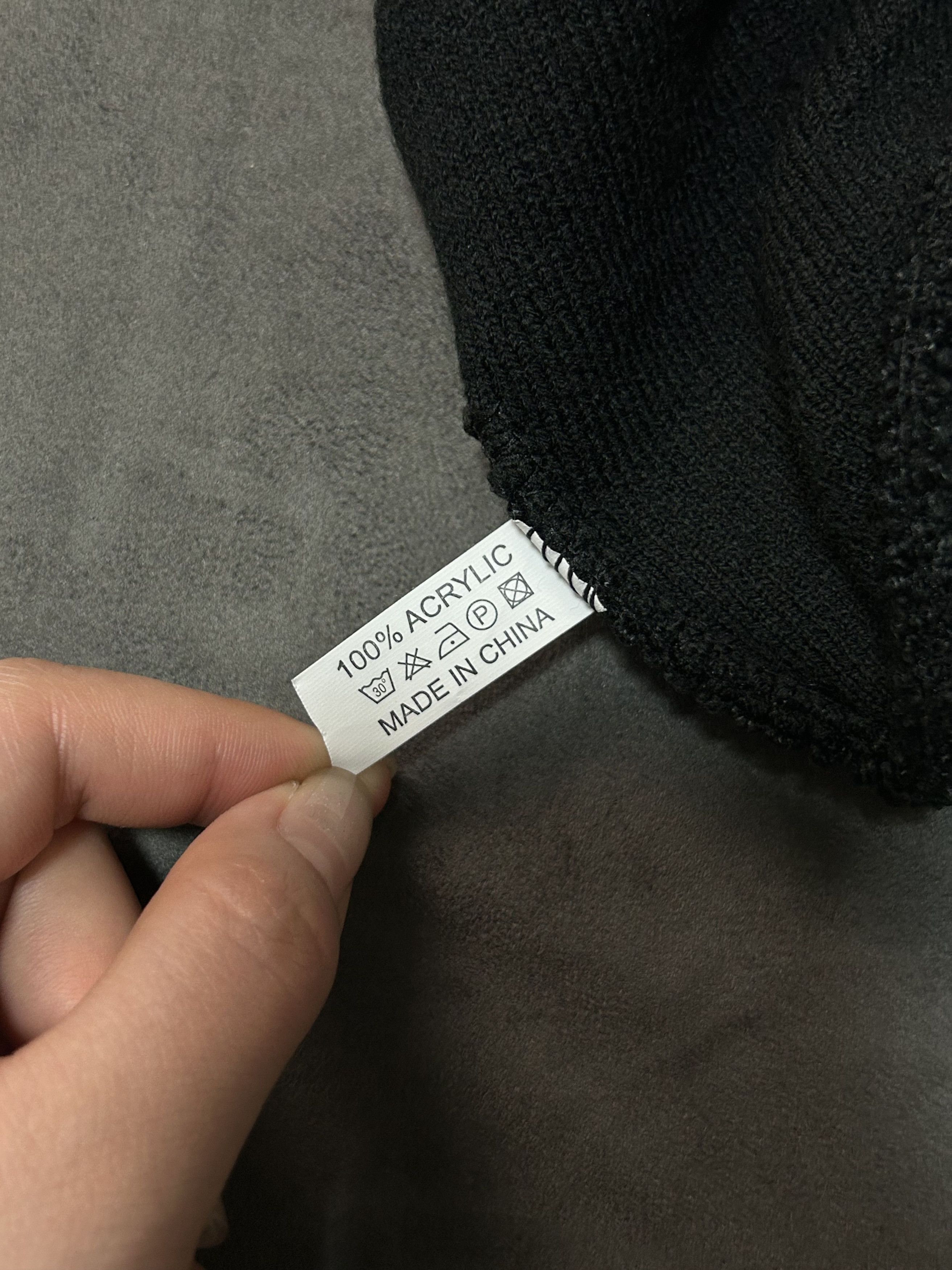 Japanese Brand Rare Chunky Graphic No Cuff Knit Black Beanie Hats OS Size ONE SIZE - 5 Thumbnail