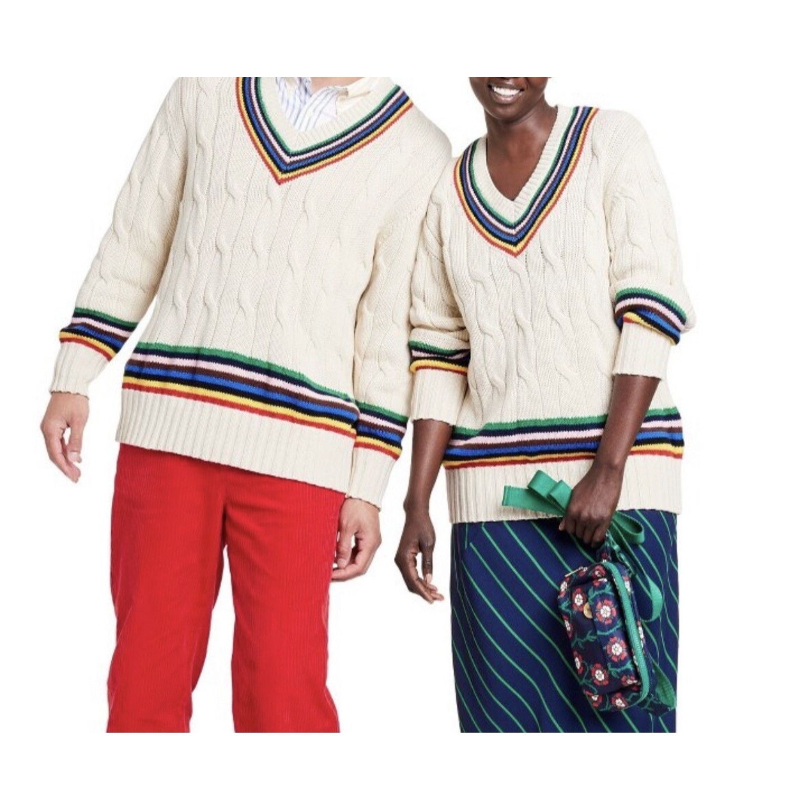 Rowing Blazers Rowing Blazers x Target Croquet Stripe Cable Knit Sweater XS Size XS / US 0-2 / IT 36-38 - 2 Thumbnail