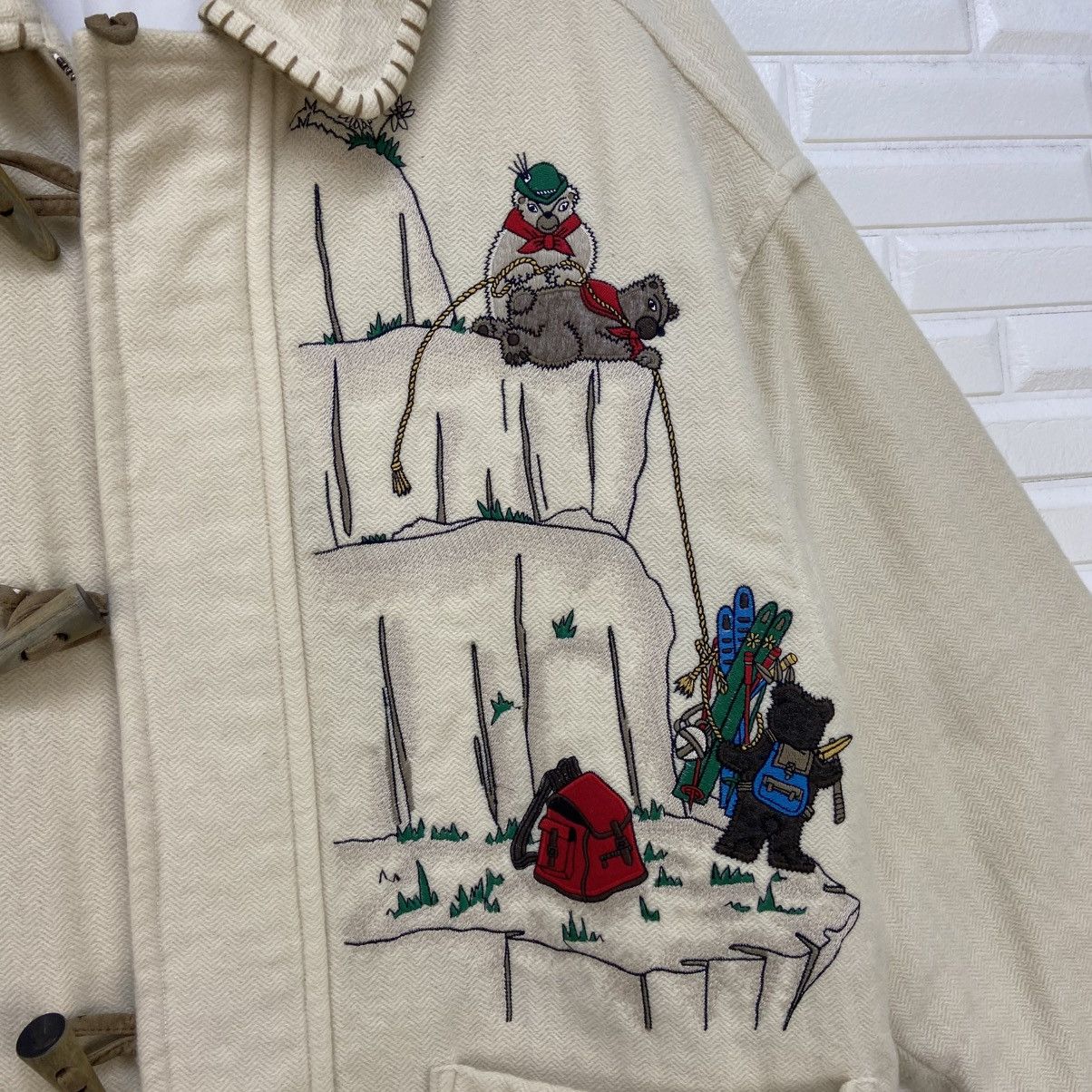 Jean Charles De Castelbajac Vintage Mountain Climbears Art Printed Wool Duffle Coat Size US M / EU 48-50 / 2 - 6 Thumbnail