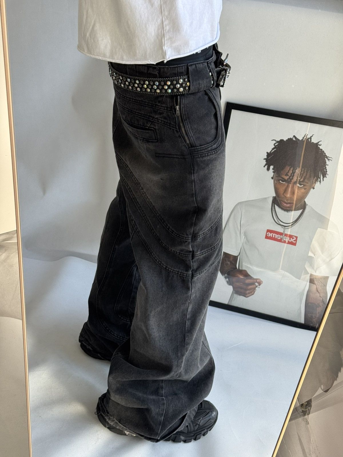 Japanese Brand Vintage Belts Y2K Bb.Simon Style Punk leather belt Japanese Size ONE SIZE - 8 Thumbnail