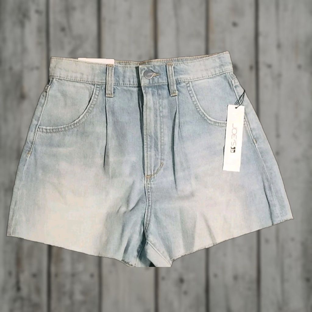 Vintage JOE'S JEANS Denim Shorts Pleated Wide-Leg 26 Blue Womens Regular Size 26 Nwts Size 26" / US 2 / IT 38 - 1 Thumbnail