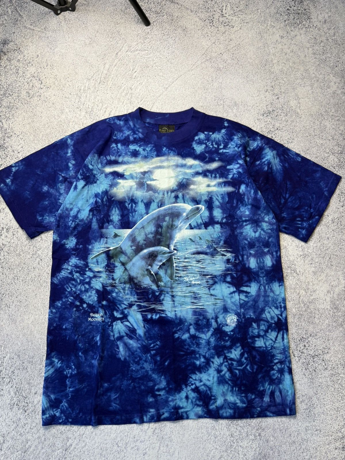 The Mountain Vintage Planet Earth Dolphin Moonlight Tie Dye Shirt Size US XL / EU 56 / 4 - 6 Thumbnail