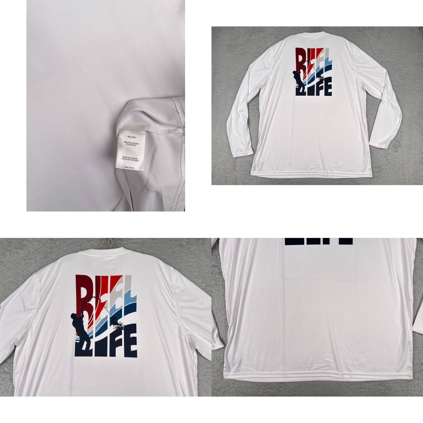 Alife Reel Life Shirt Men White Long Sleeve UV Tee Fishing Boating Jax Beach Size US XL / EU 56 / 4 - 8 Thumbnail