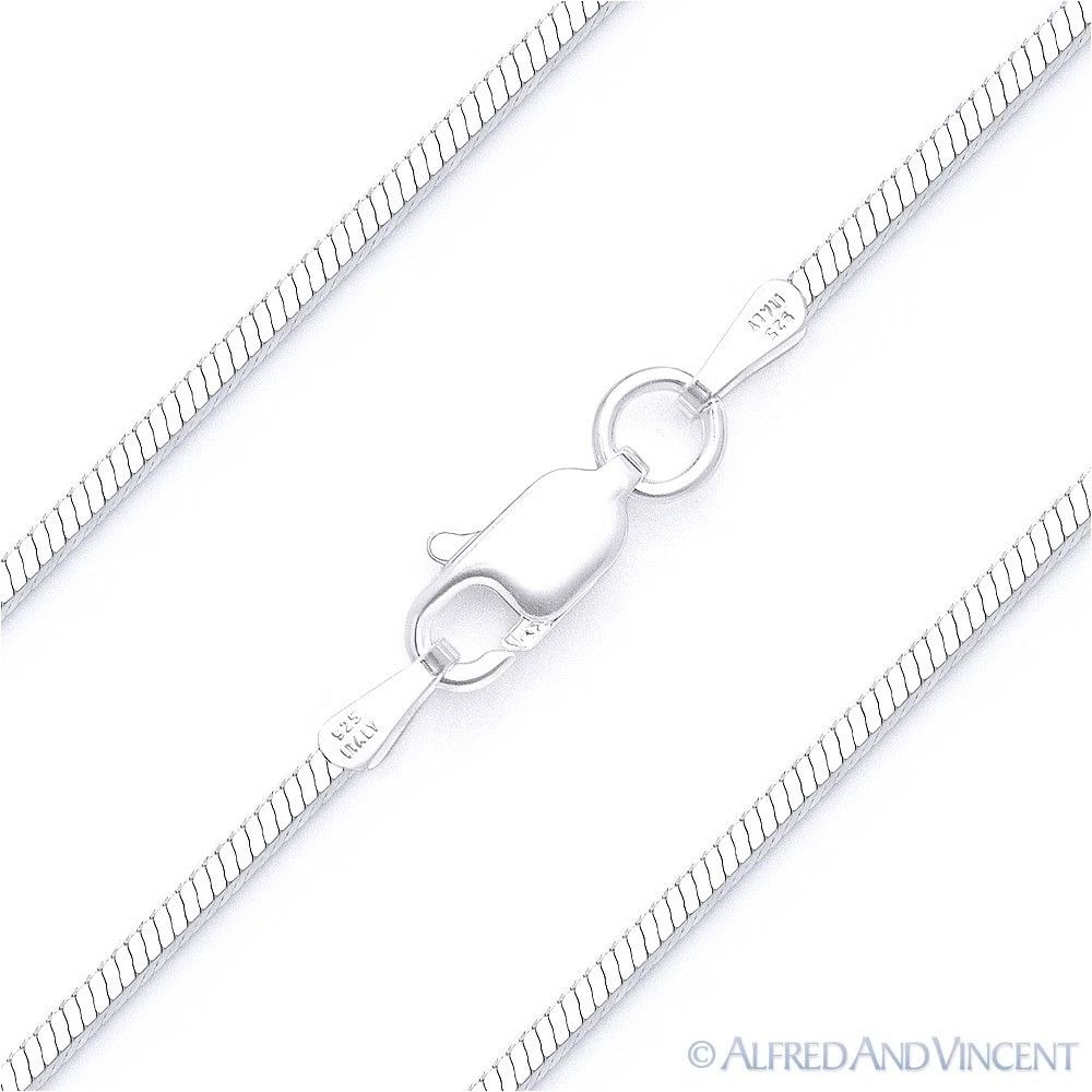 Other 1.2mm 4-Sided Snake Link Italian Chain Bracelet - 7" Size ONE SIZE - 1 Thumbnail